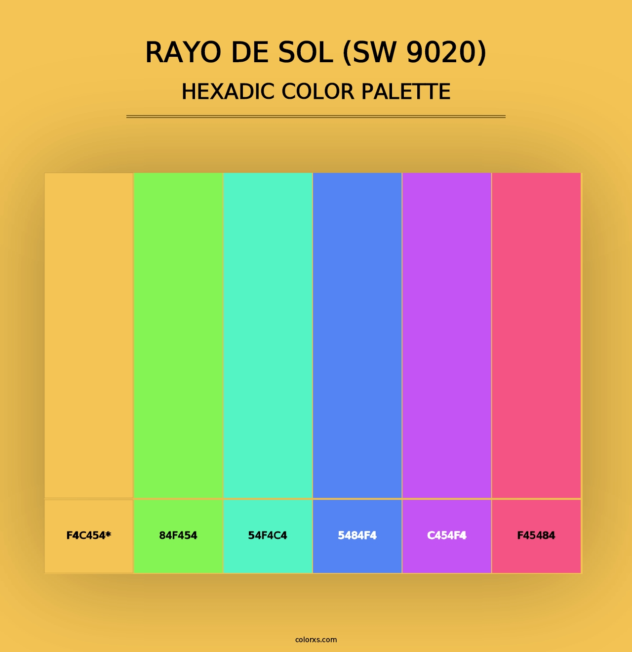 Rayo de Sol (SW 9020) - Hexadic Color Palette