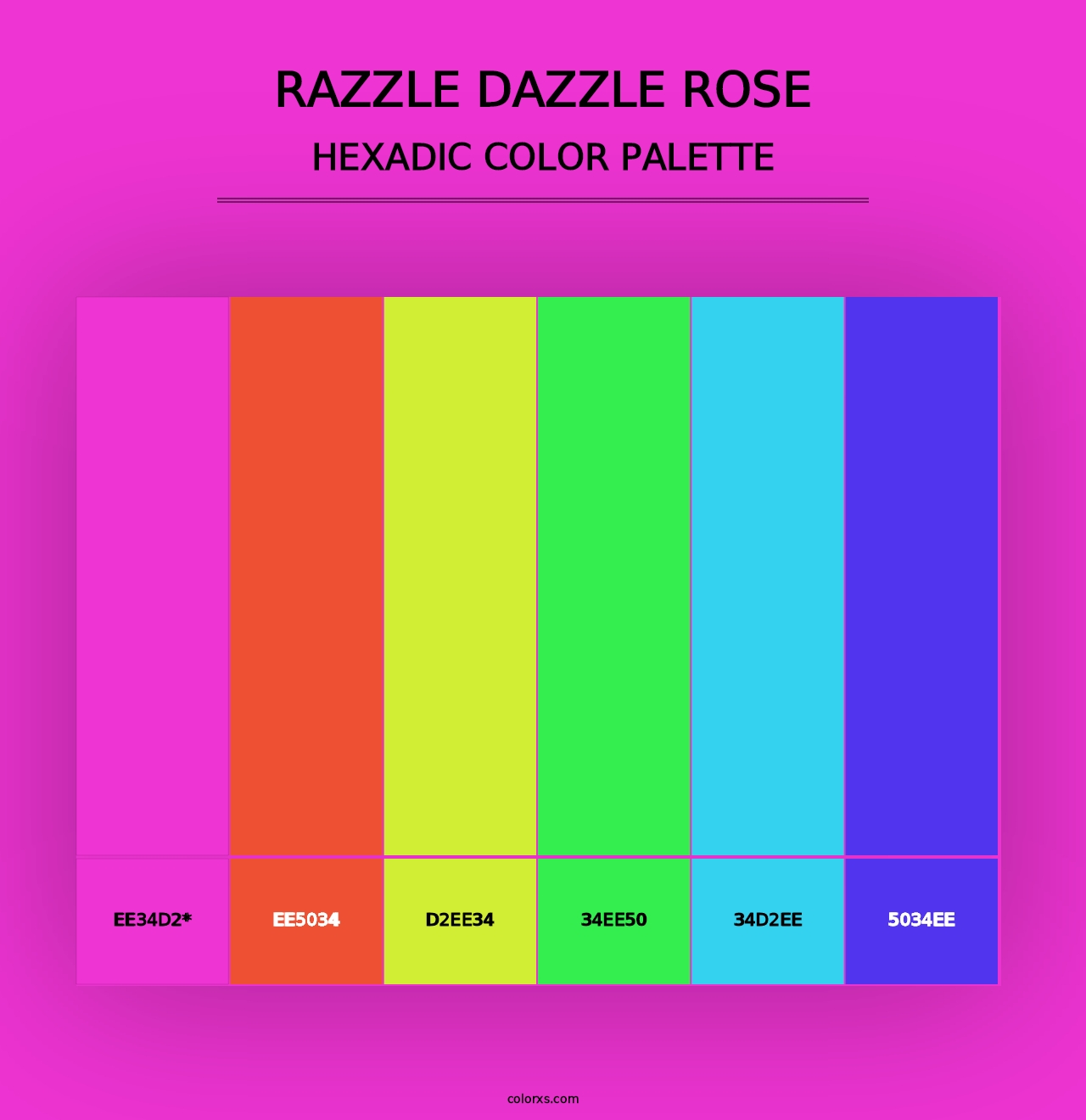 Razzle Dazzle Rose - Hexadic Color Palette