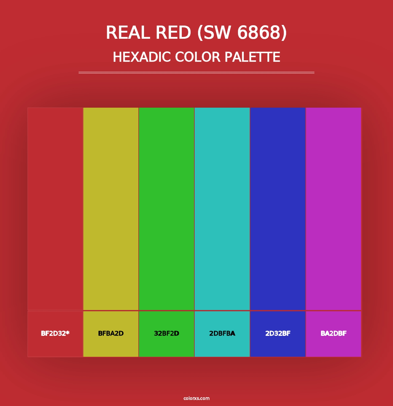 Real Red (SW 6868) - Hexadic Color Palette