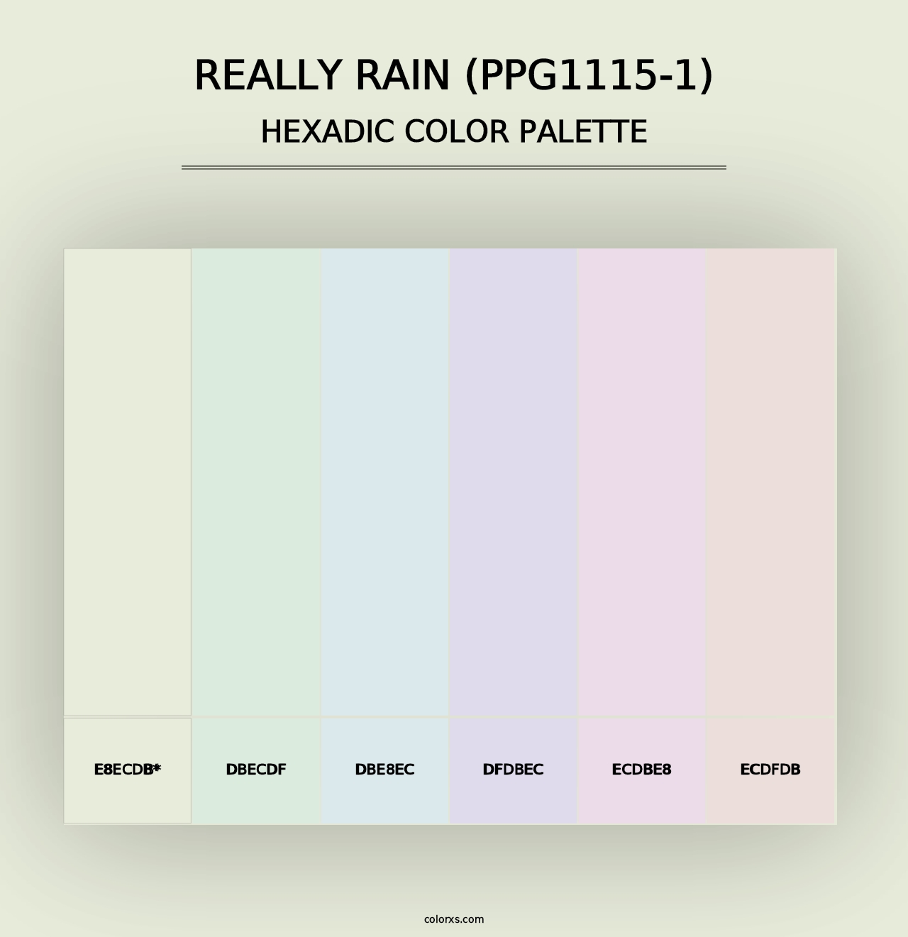 Really Rain (PPG1115-1) - Hexadic Color Palette