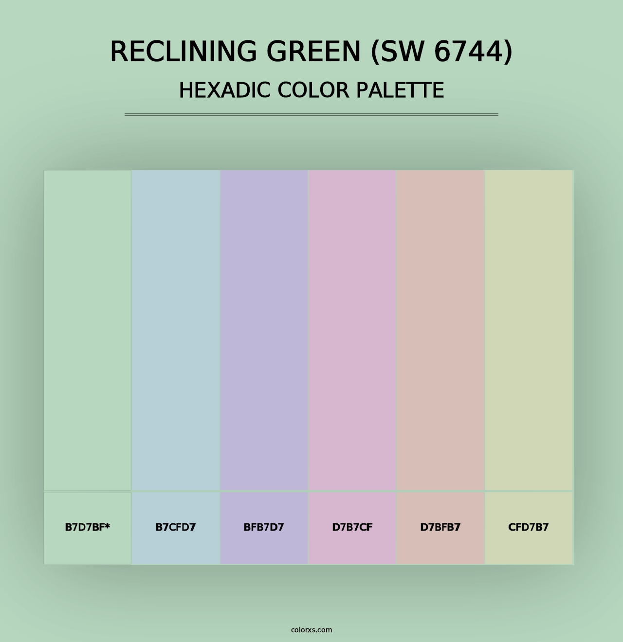 Reclining Green (SW 6744) - Hexadic Color Palette