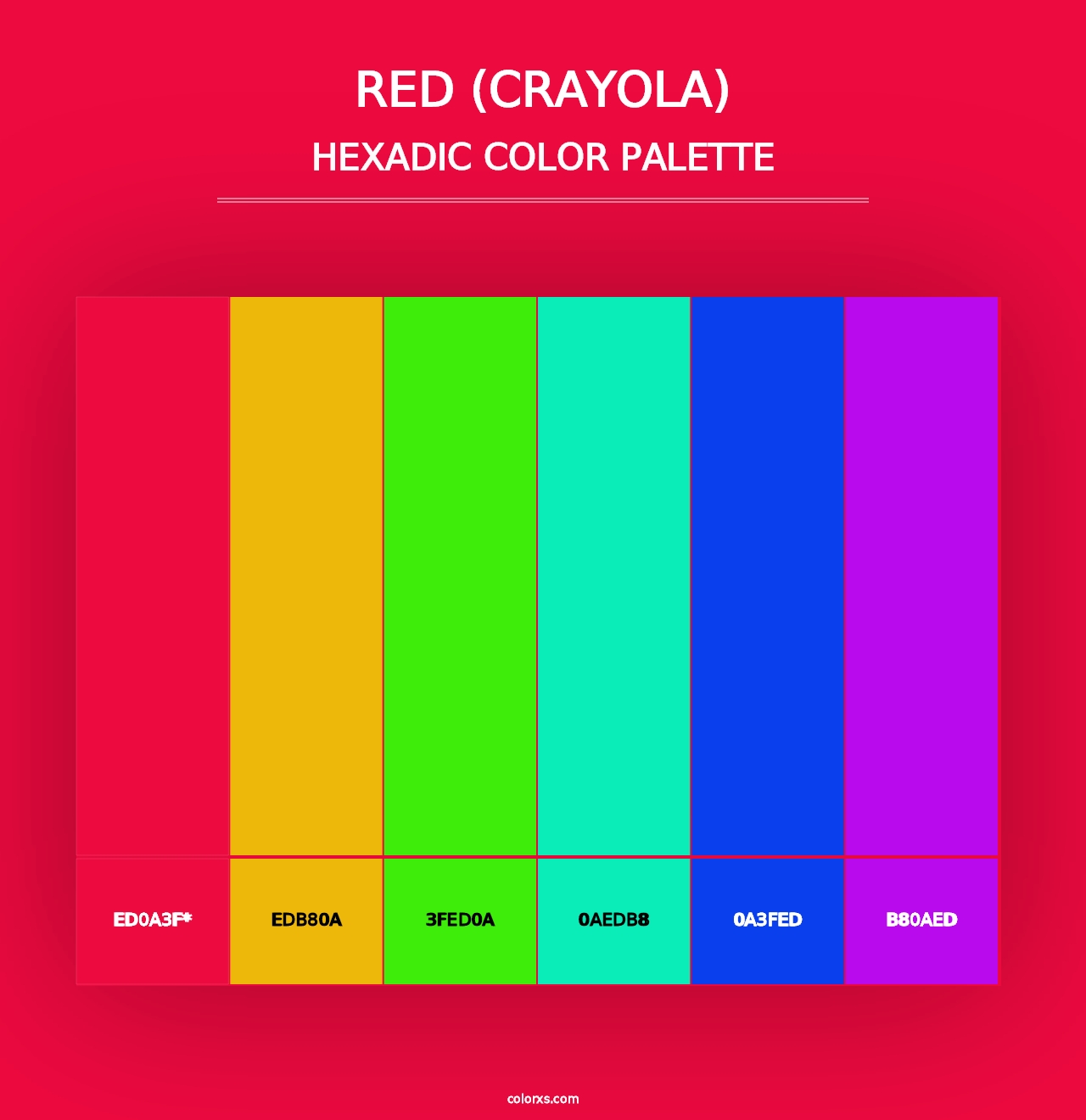 Red (Crayola) - Hexadic Color Palette