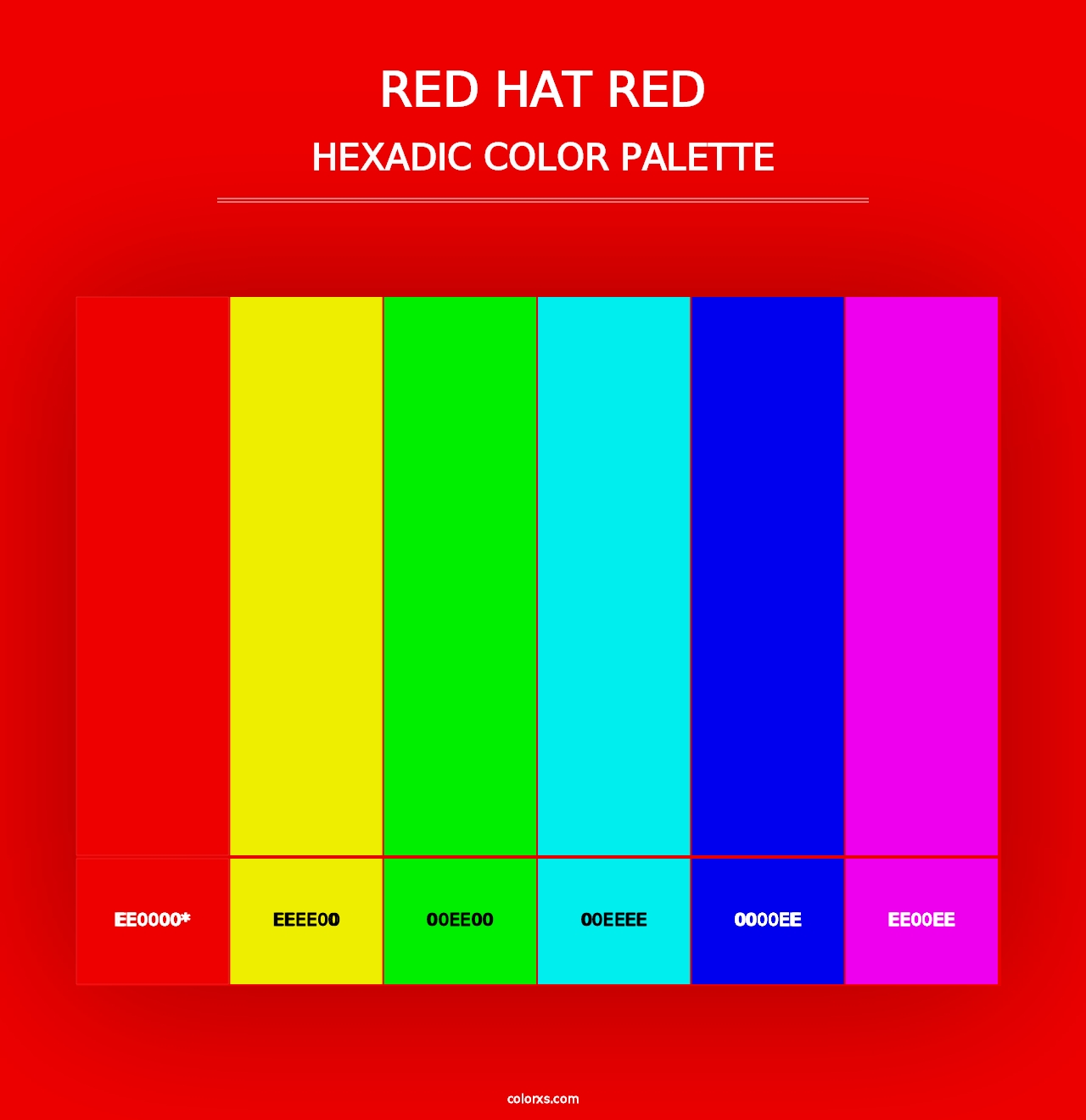 Red Hat Red - Hexadic Color Palette