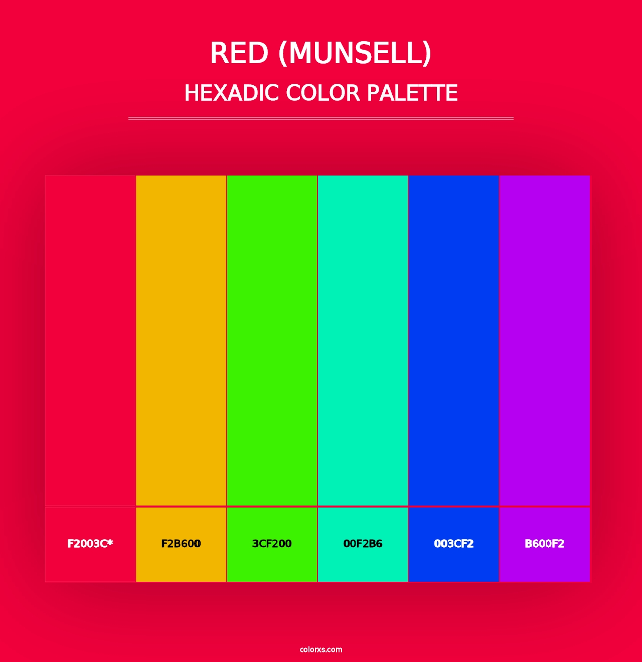 Red (Munsell) - Hexadic Color Palette