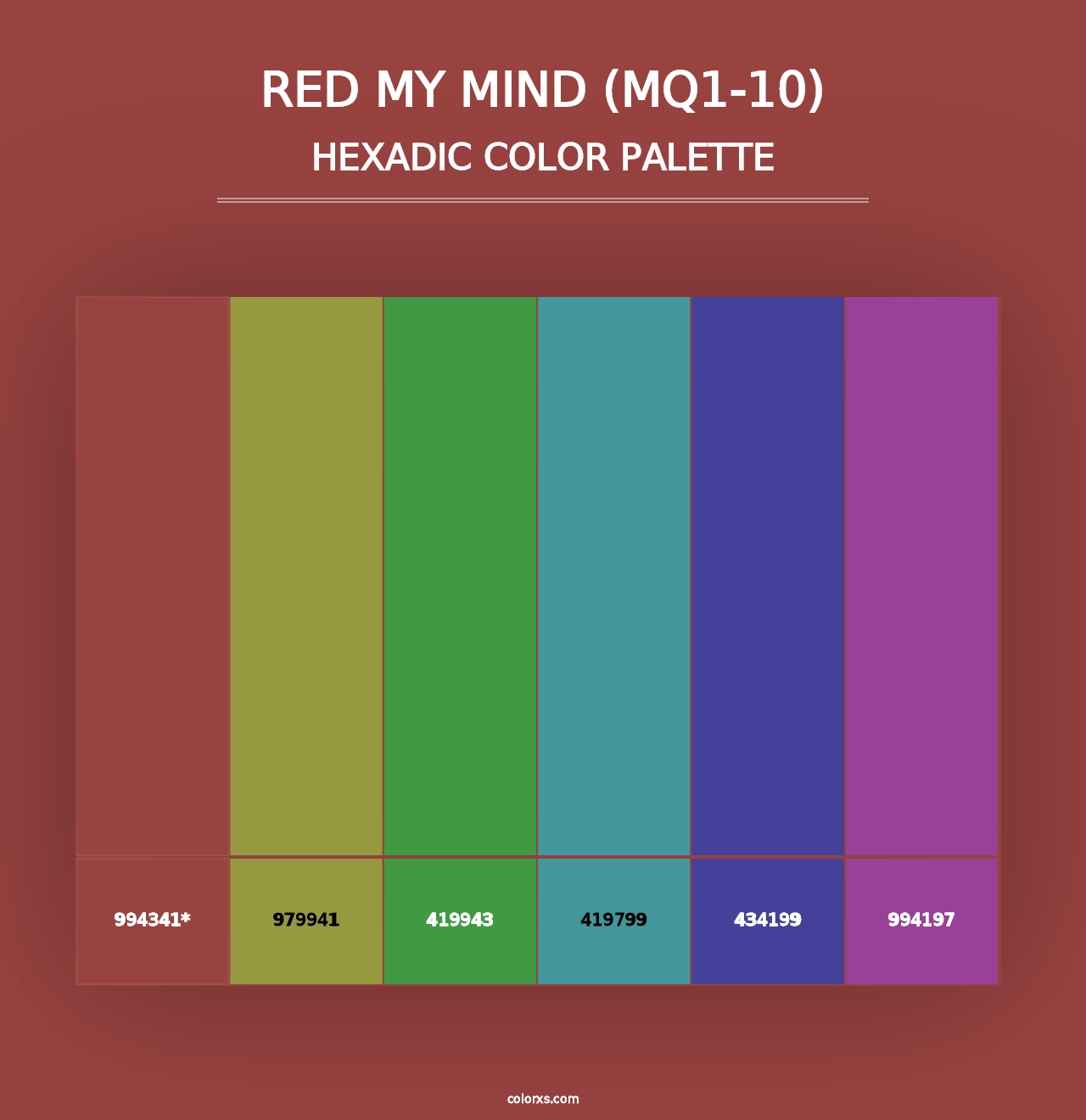 Red My Mind (MQ1-10) - Hexadic Color Palette