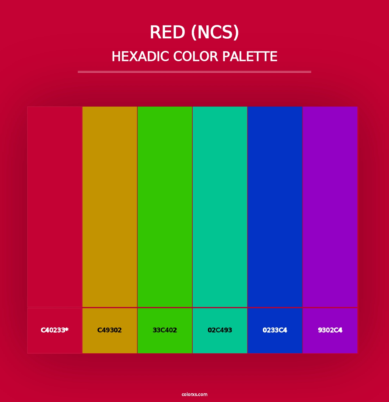 Red (NCS) - Hexadic Color Palette