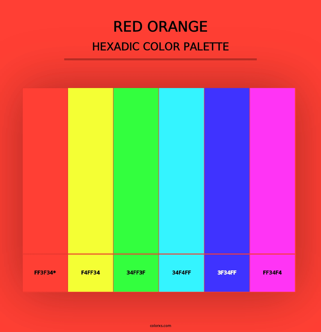 Red Orange - Hexadic Color Palette