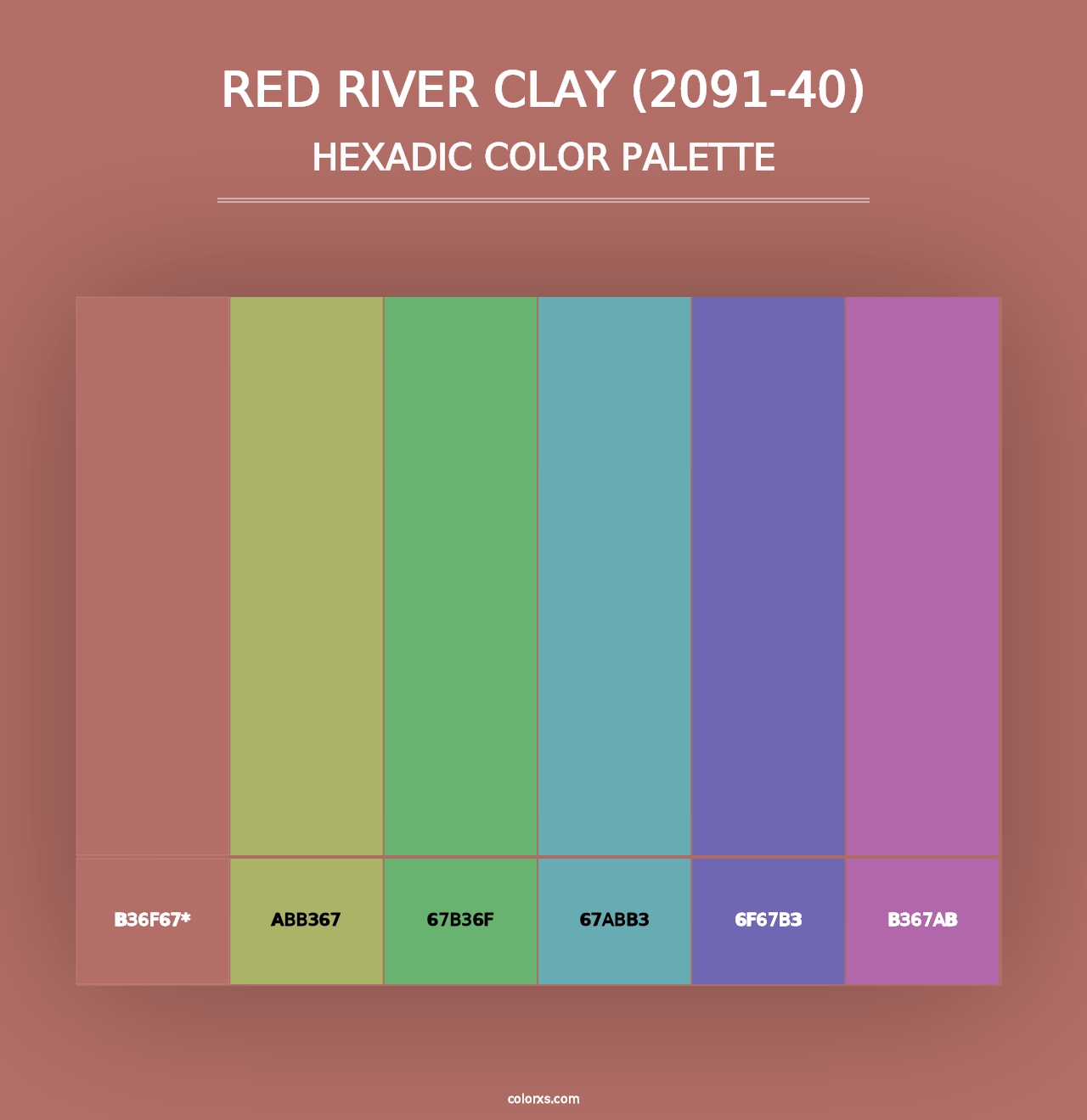 Red River Clay (2091-40) - Hexadic Color Palette