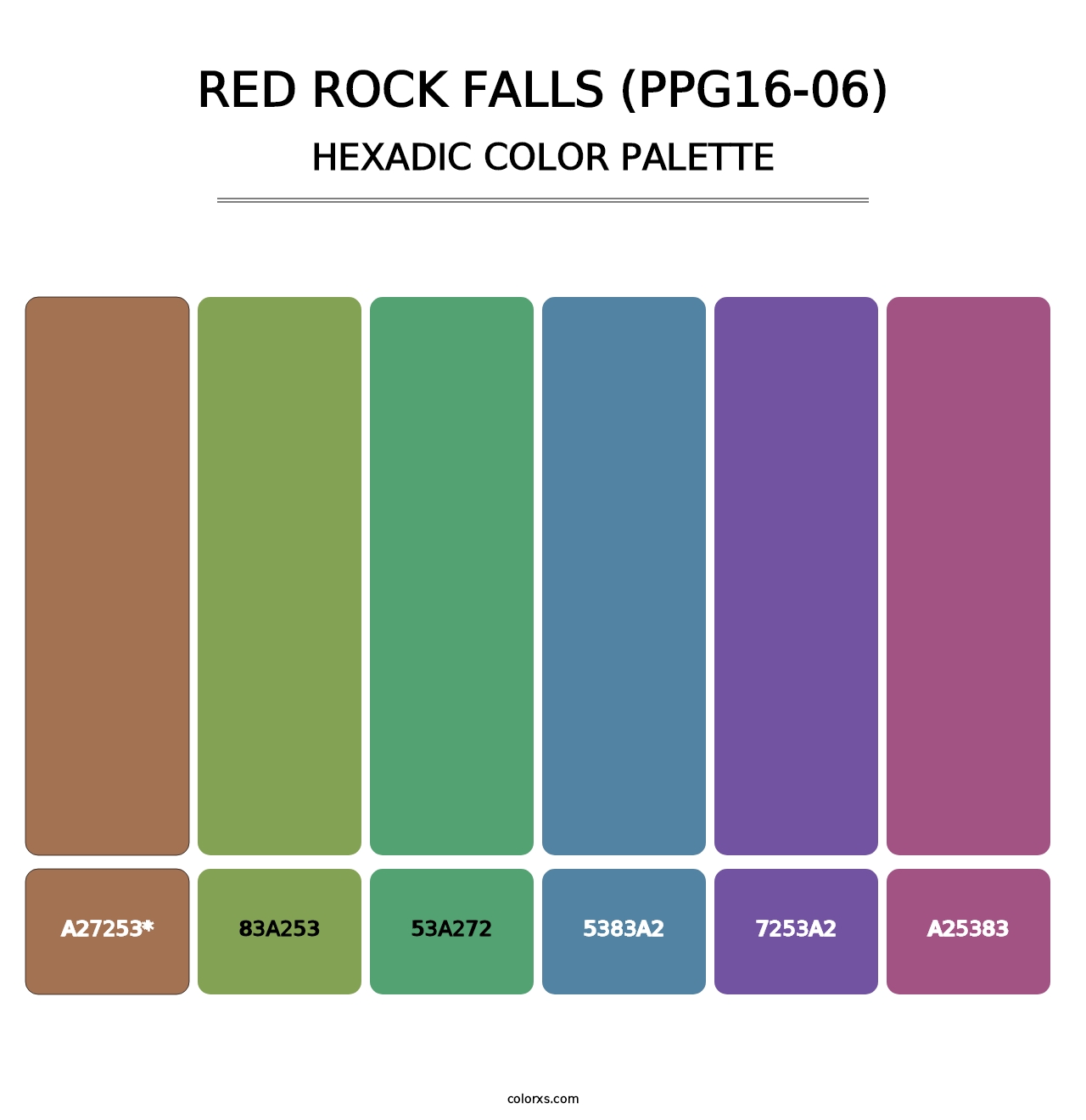 Red Rock Falls (PPG16-06) - Hexadic Color Palette