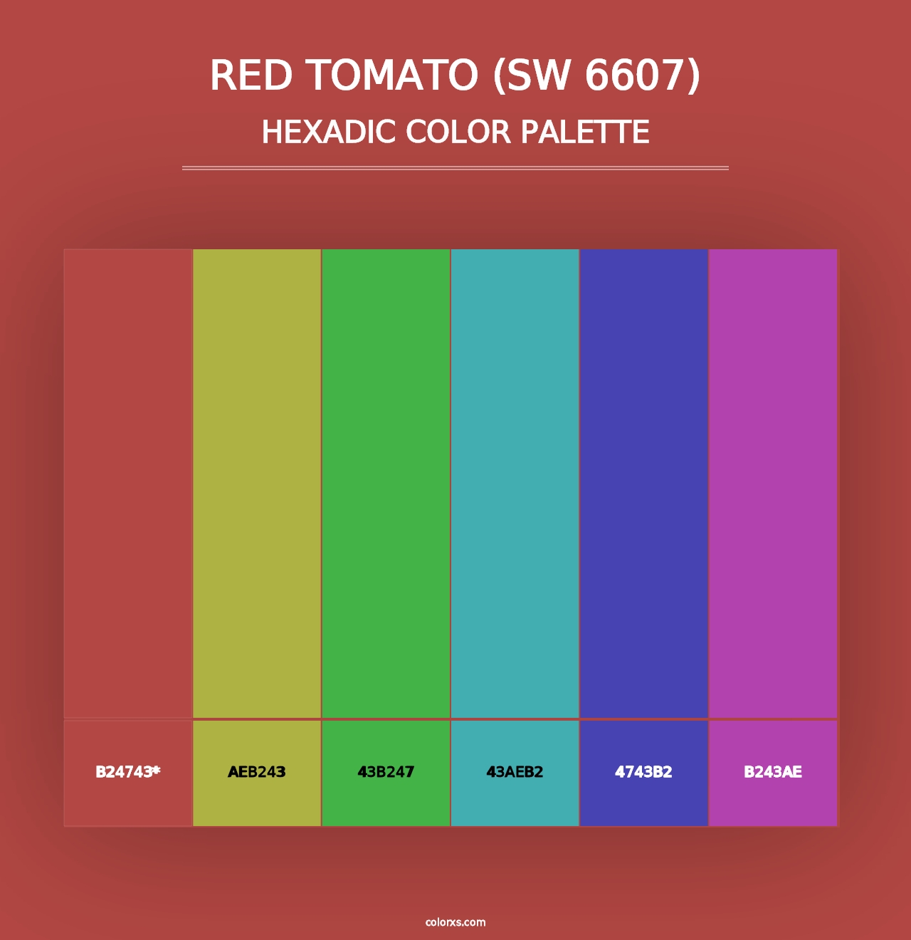 Red Tomato (SW 6607) - Hexadic Color Palette