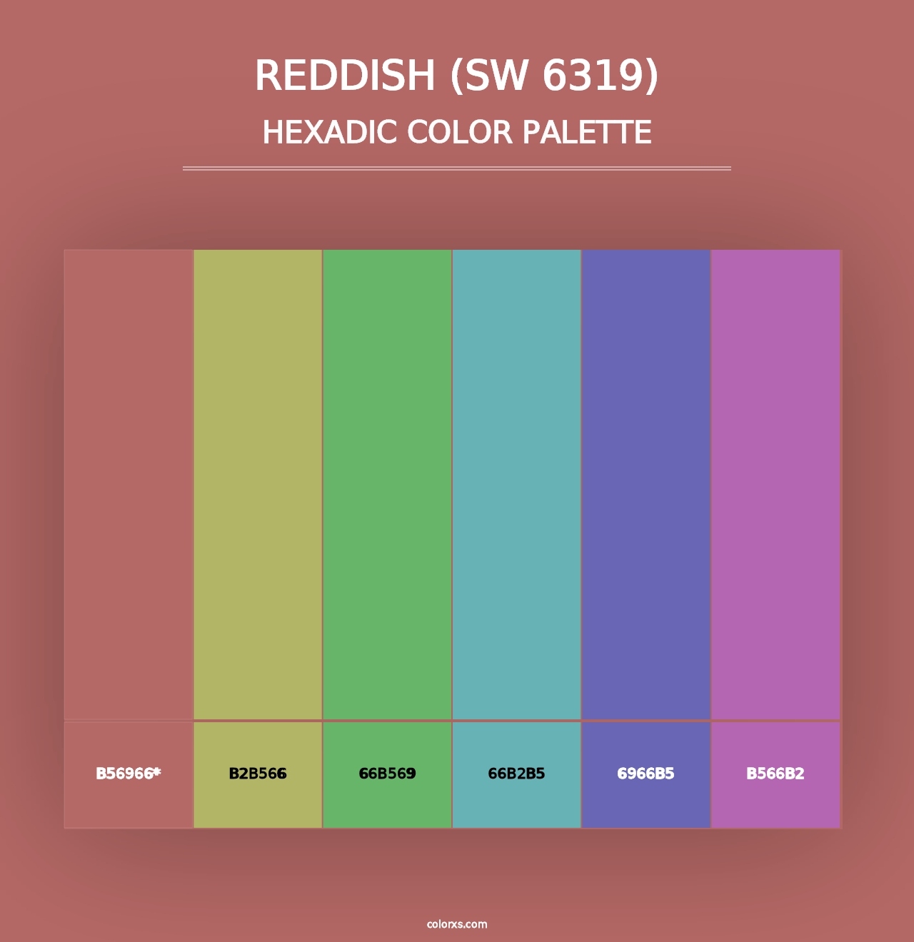 Reddish (SW 6319) - Hexadic Color Palette