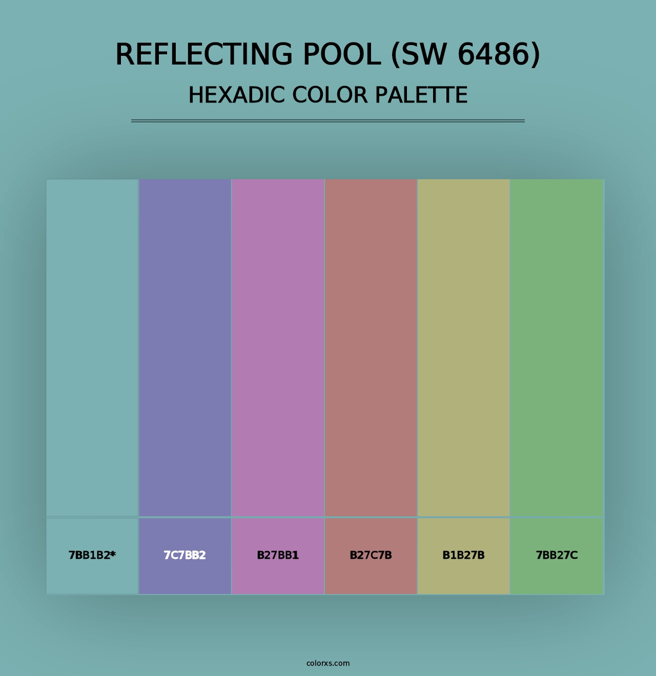 Reflecting Pool (SW 6486) - Hexadic Color Palette