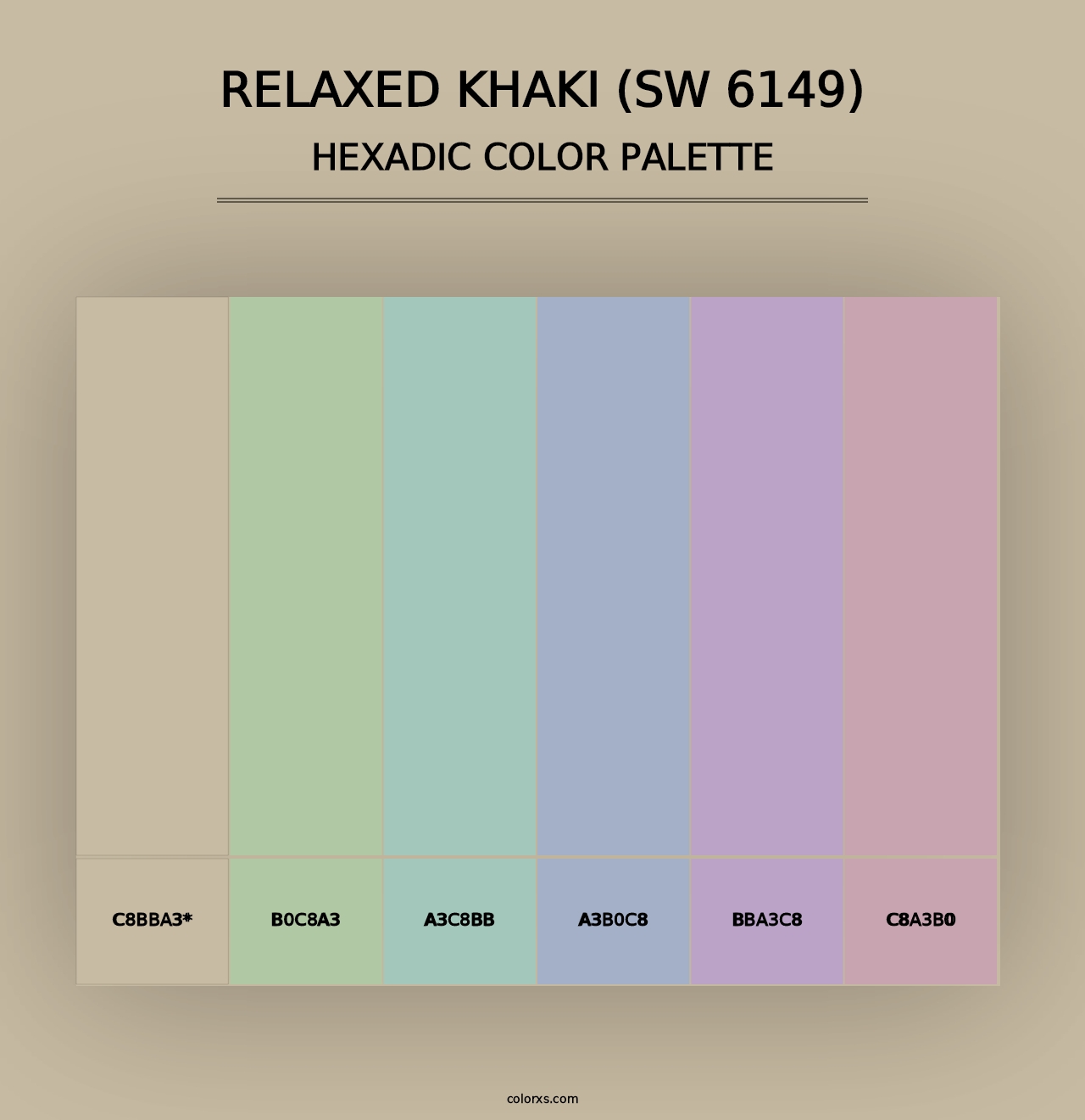 Relaxed Khaki (SW 6149) - Hexadic Color Palette