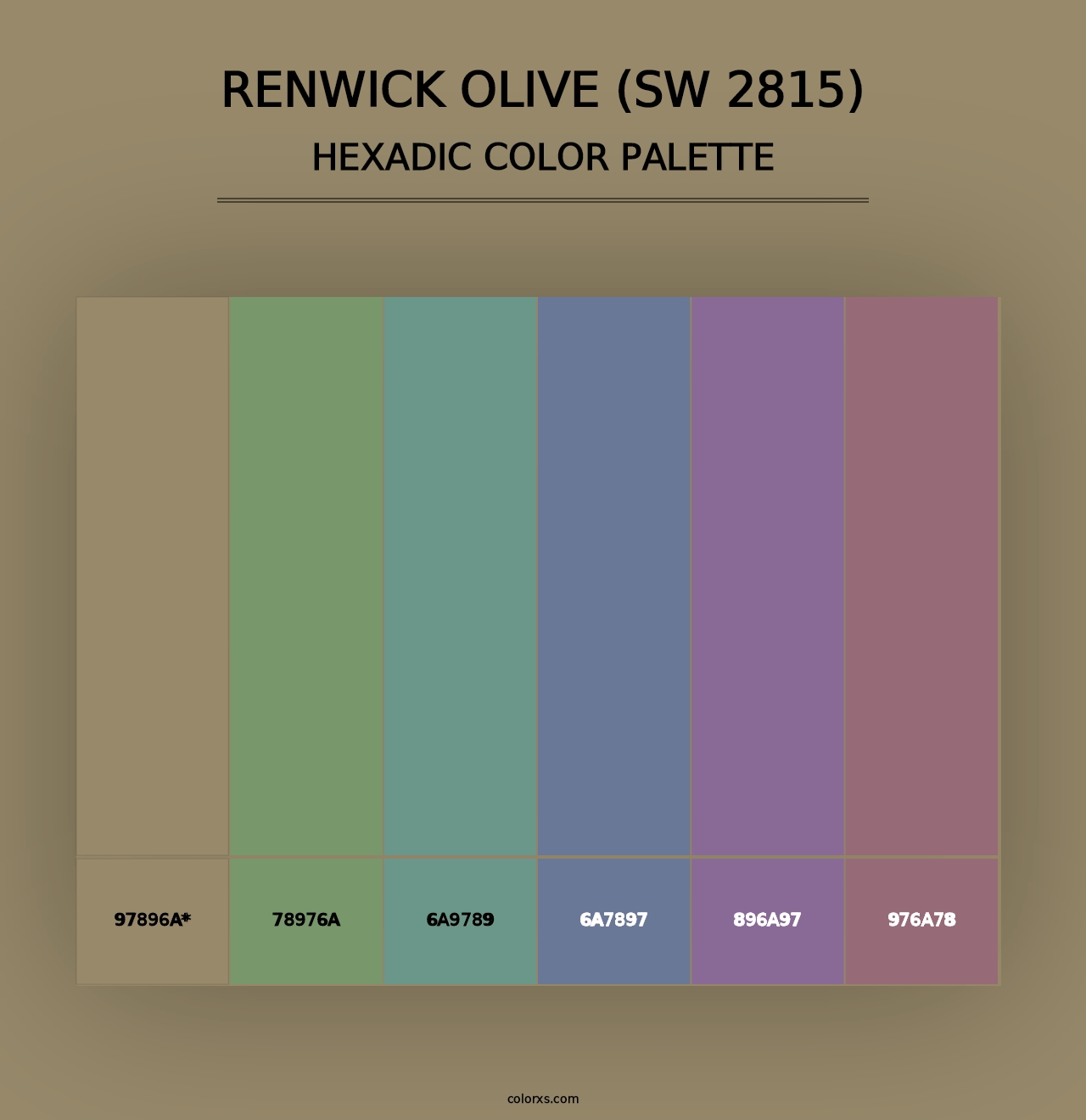 Renwick Olive (SW 2815) - Hexadic Color Palette