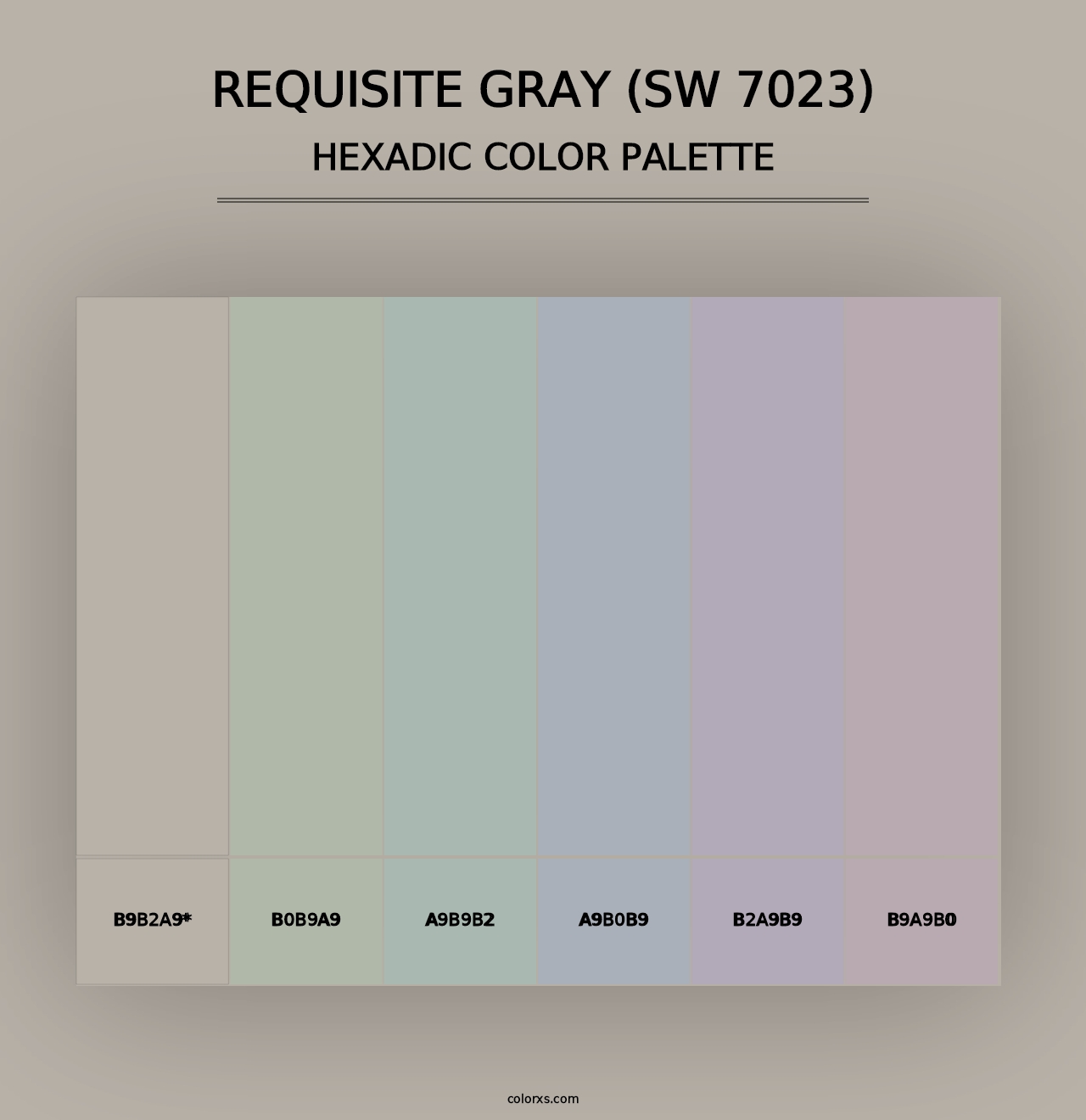 Requisite Gray (SW 7023) - Hexadic Color Palette