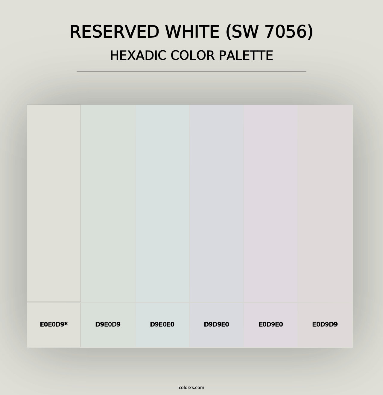 Reserved White (SW 7056) - Hexadic Color Palette