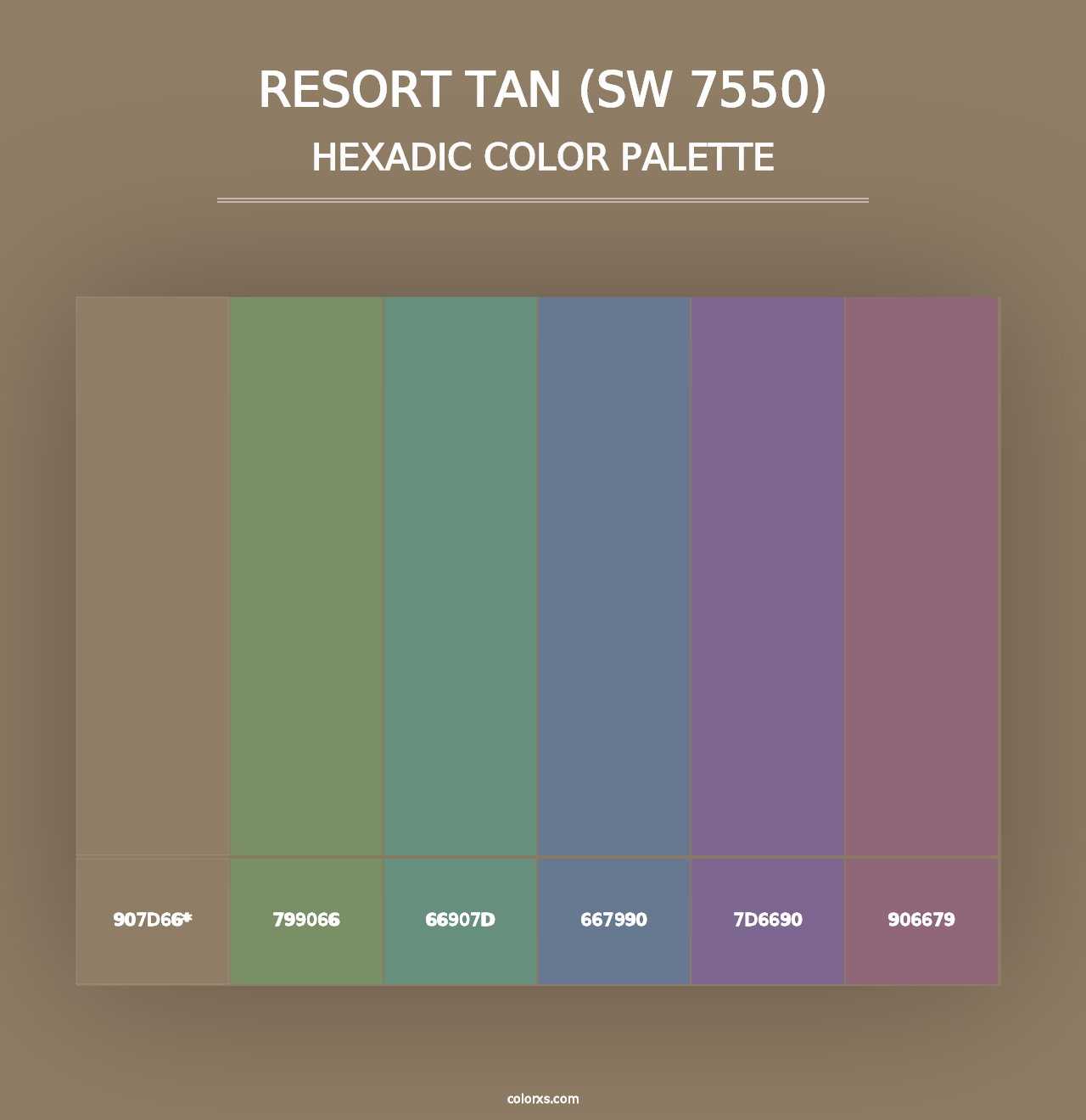 Resort Tan (SW 7550) - Hexadic Color Palette