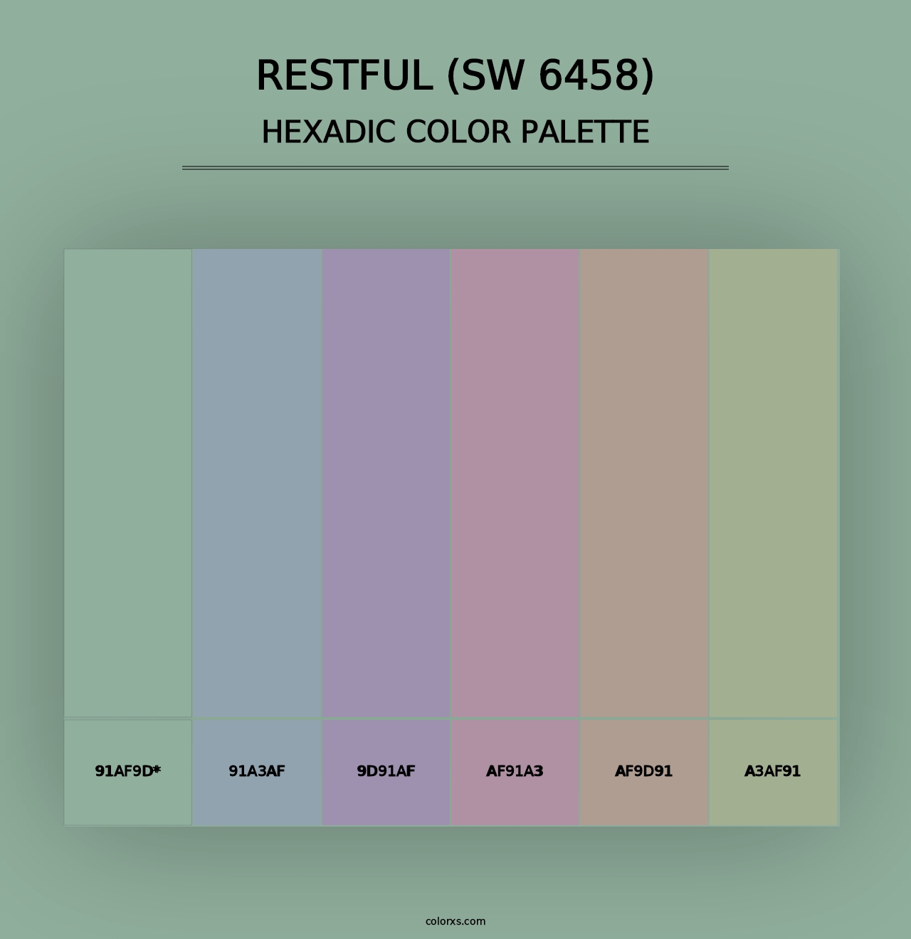 Restful (SW 6458) - Hexadic Color Palette