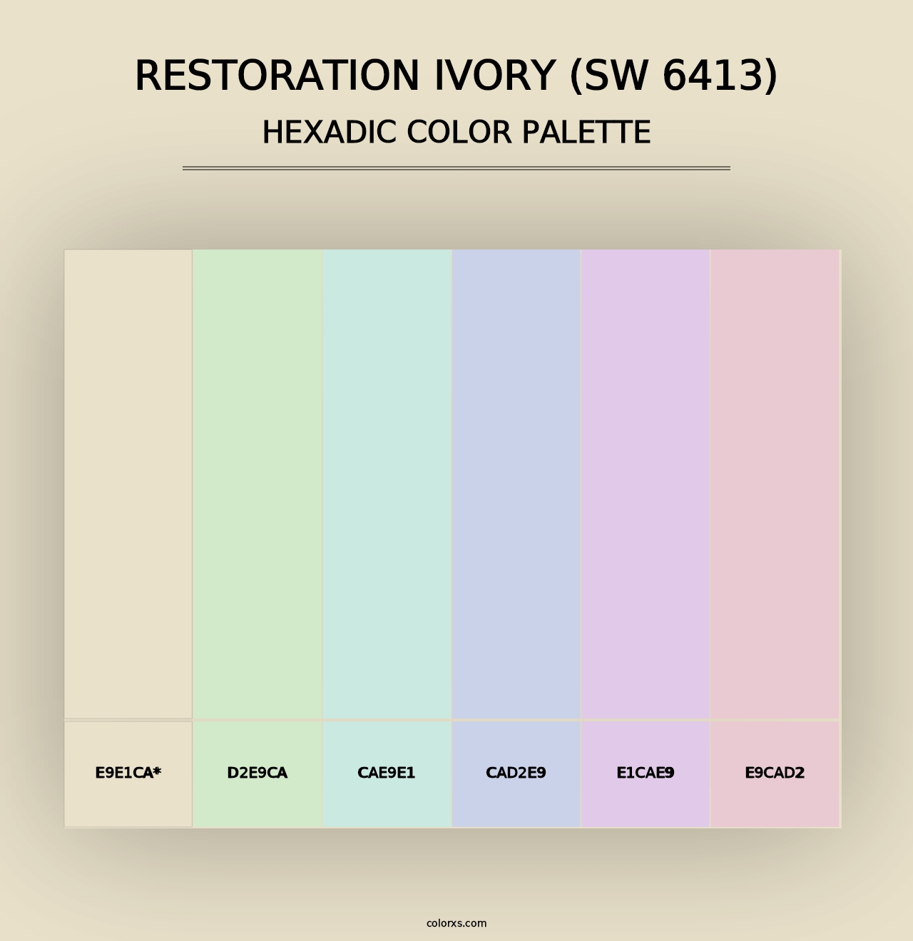 Restoration Ivory (SW 6413) - Hexadic Color Palette