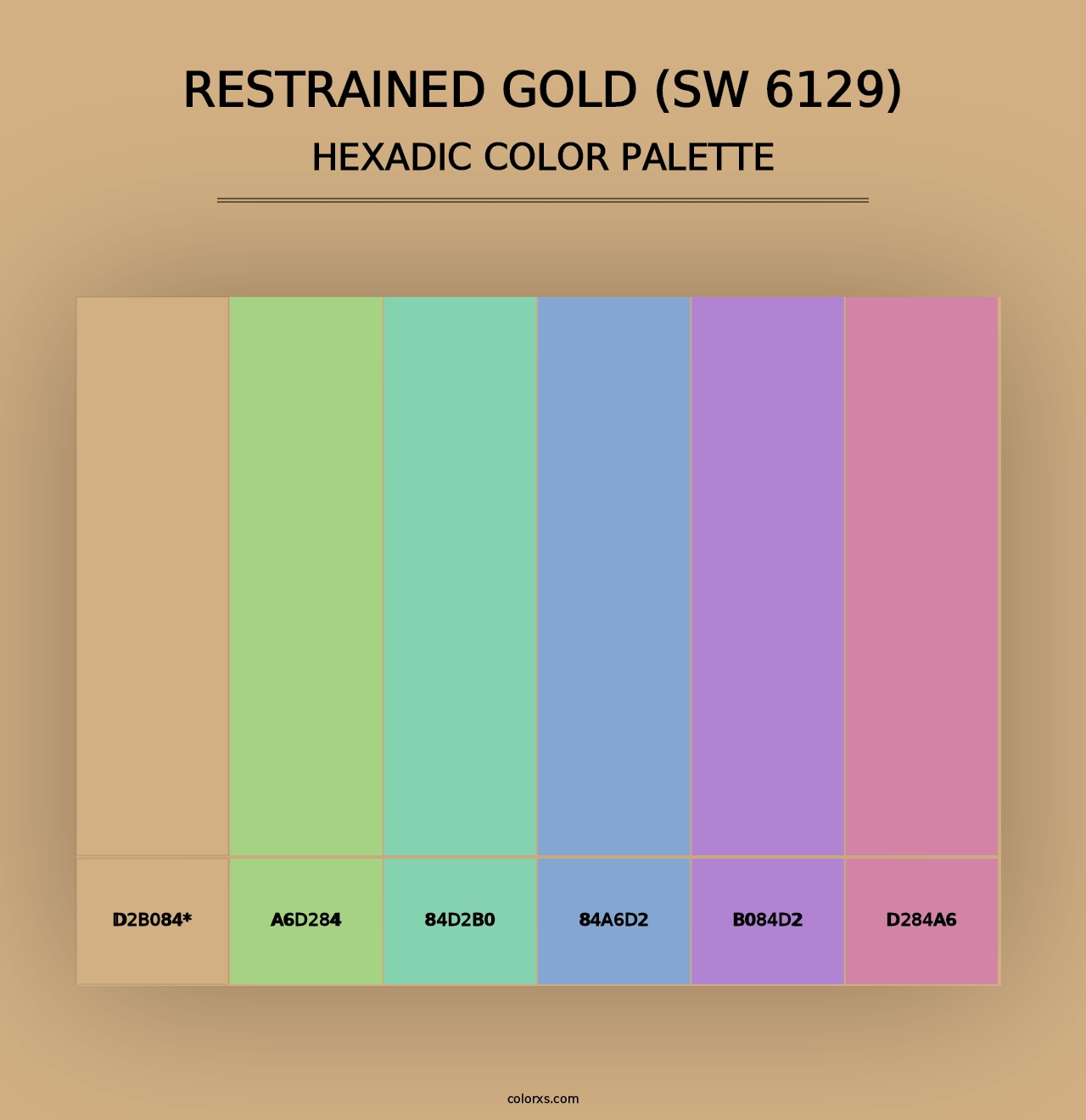 Restrained Gold (SW 6129) - Hexadic Color Palette