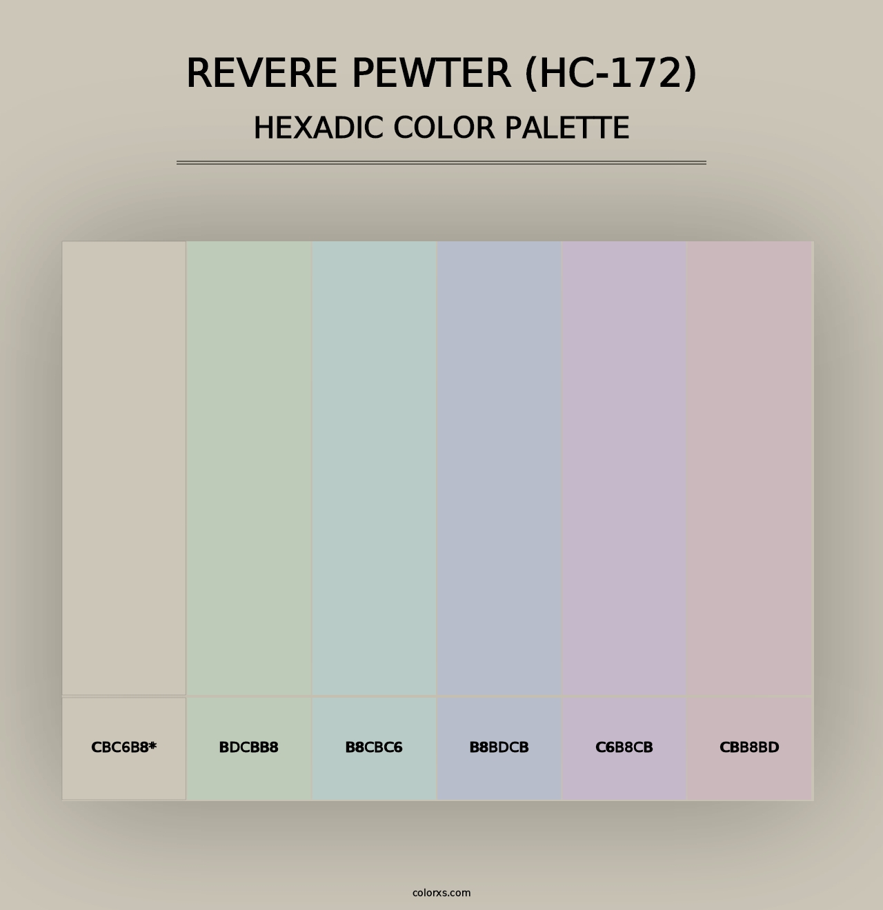 Revere Pewter (HC-172) - Hexadic Color Palette