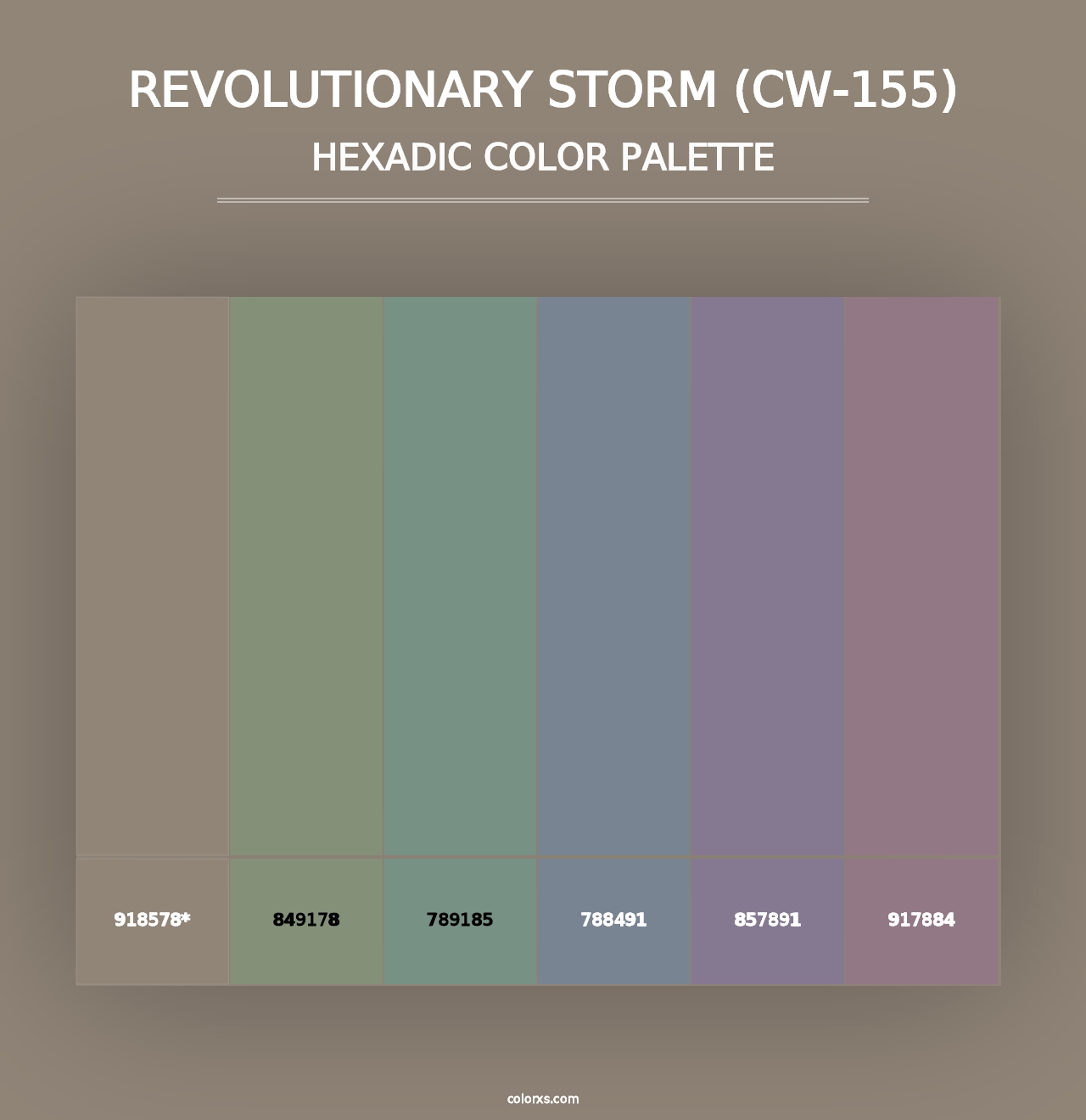 Revolutionary Storm (CW-155) - Hexadic Color Palette