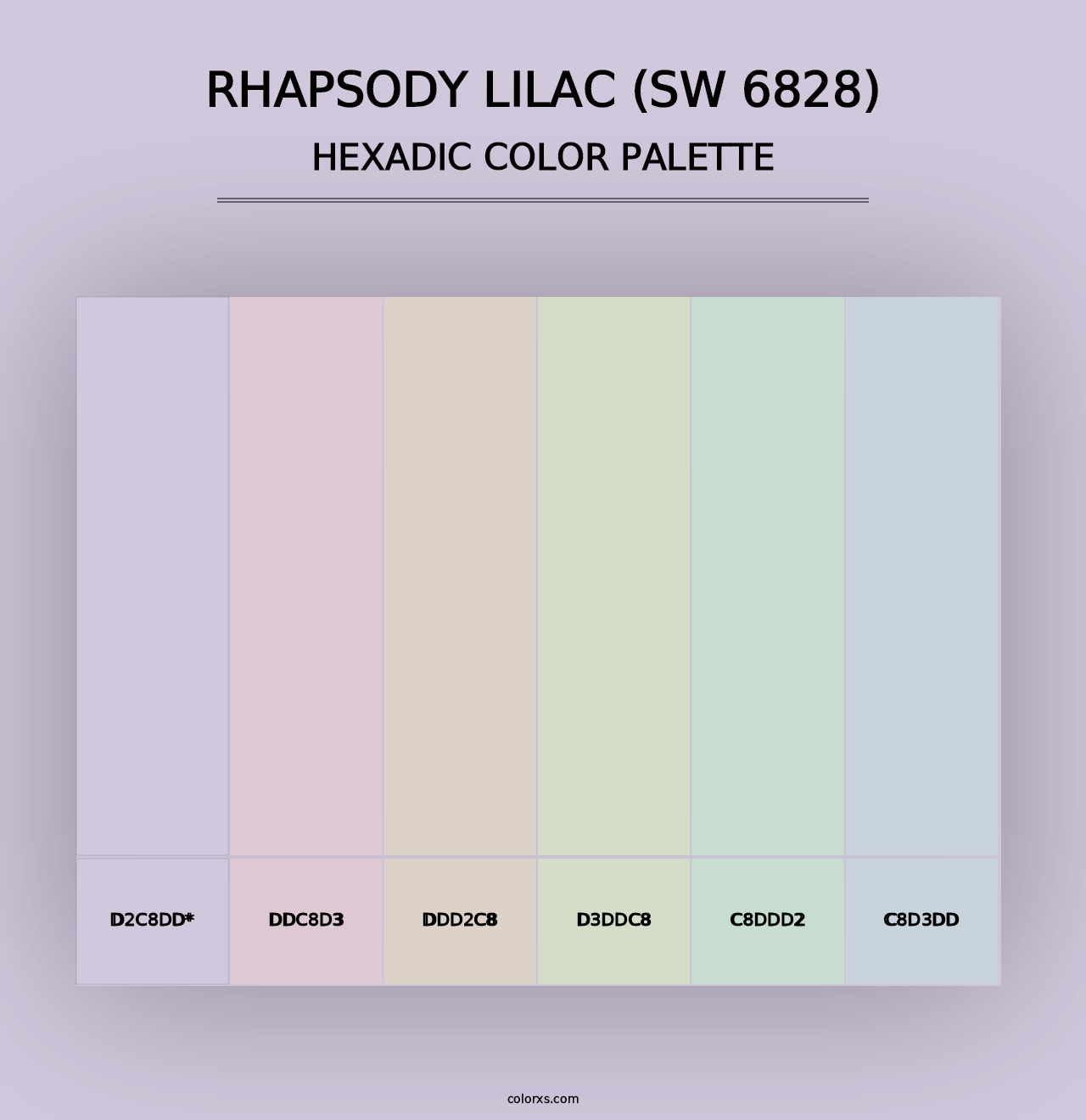 Rhapsody Lilac (SW 6828) - Hexadic Color Palette