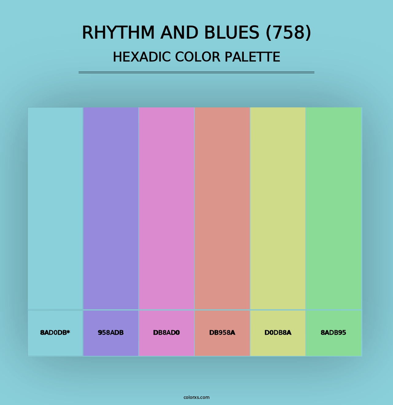 Rhythm and Blues (758) - Hexadic Color Palette