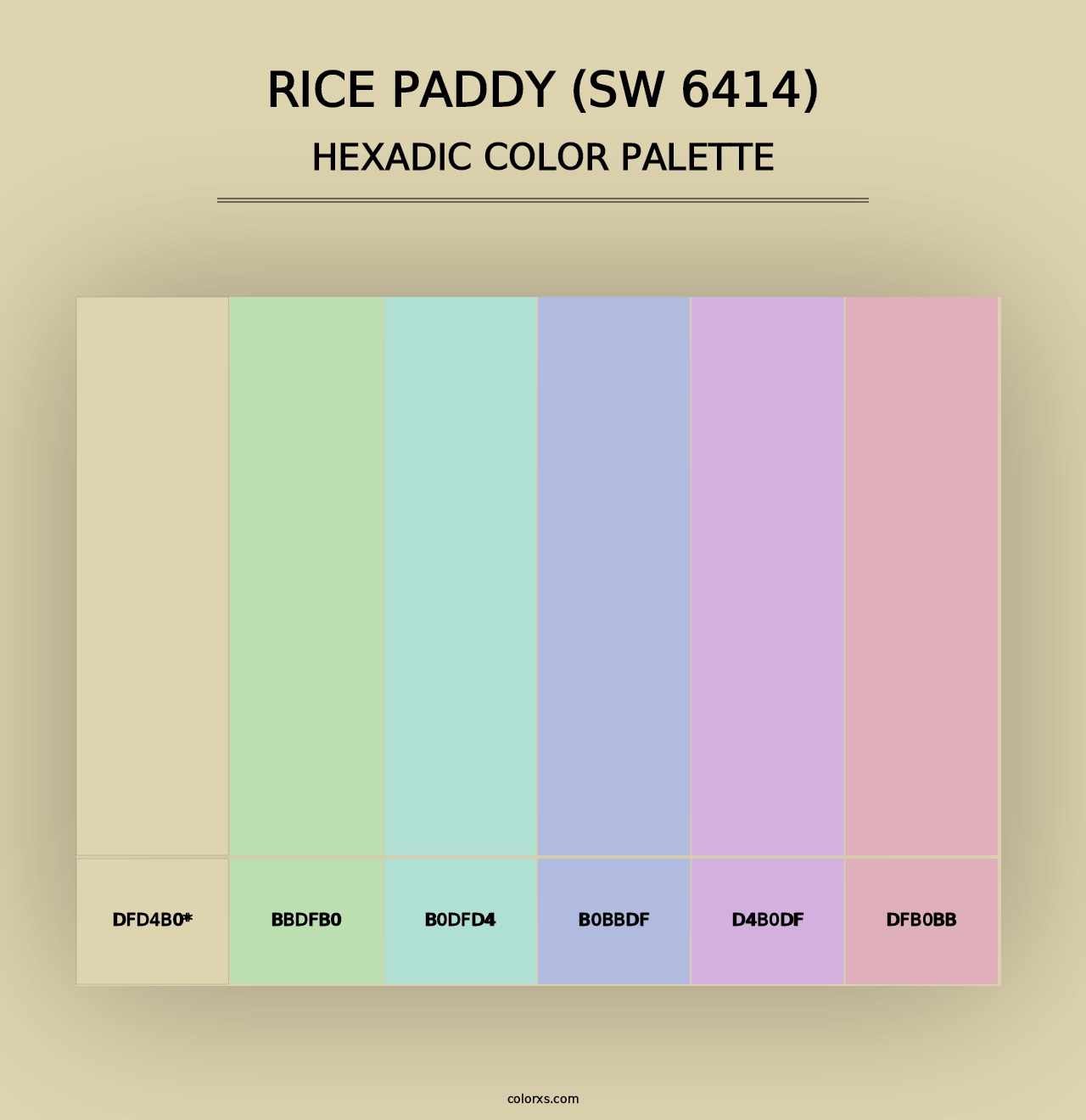 Rice Paddy (SW 6414) - Hexadic Color Palette