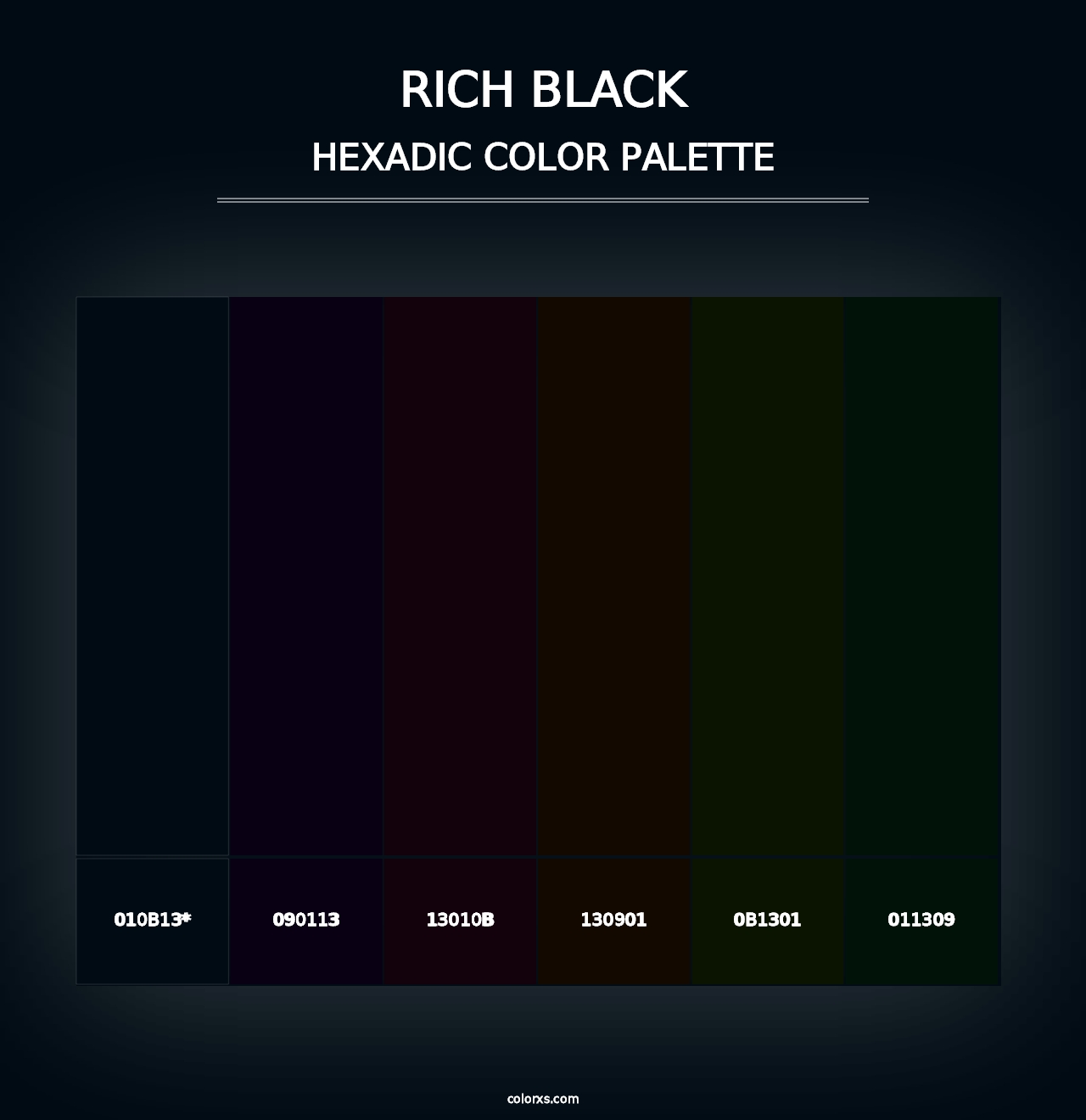 Rich Black - Hexadic Color Palette