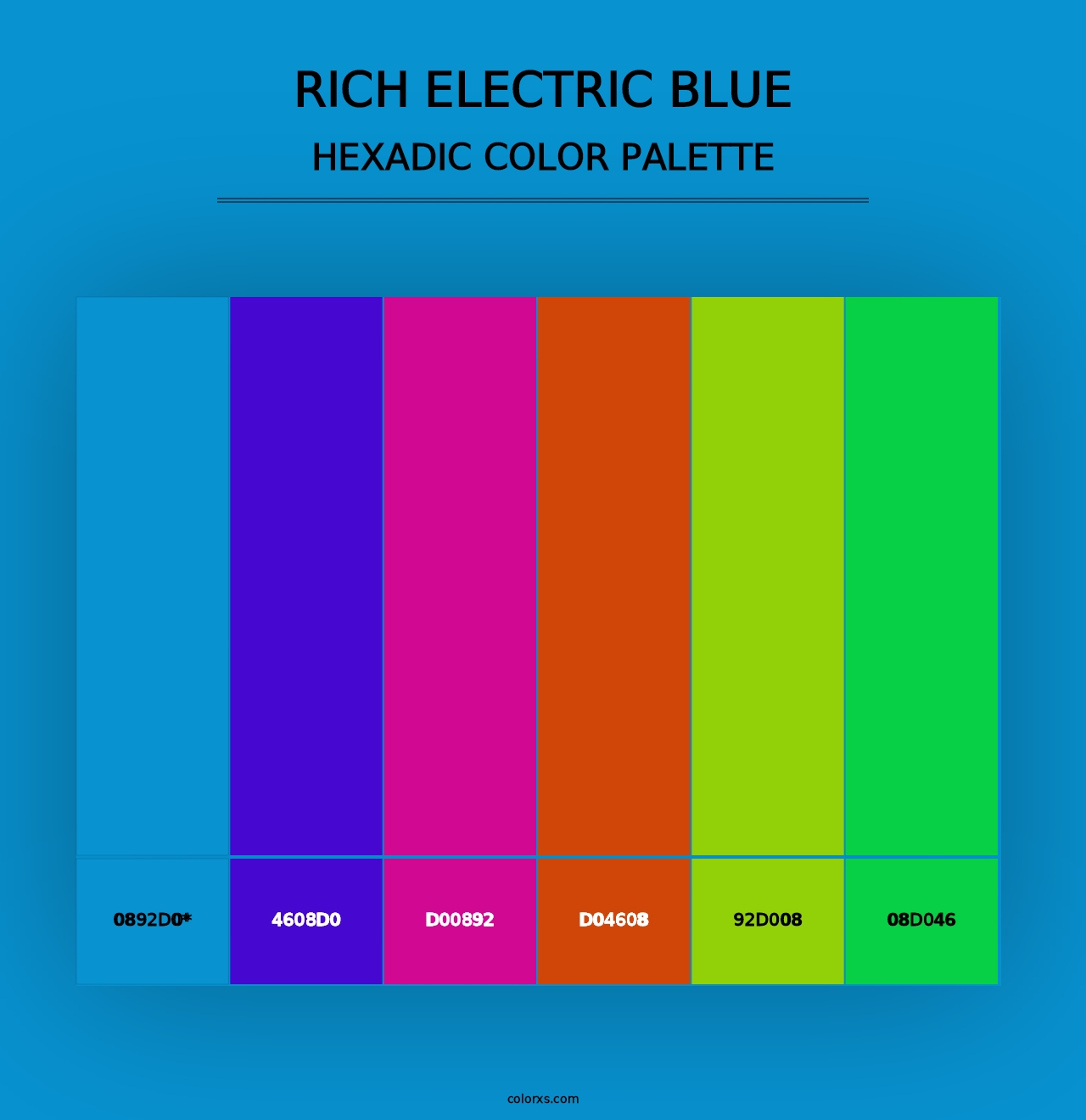 Rich Electric Blue - Hexadic Color Palette