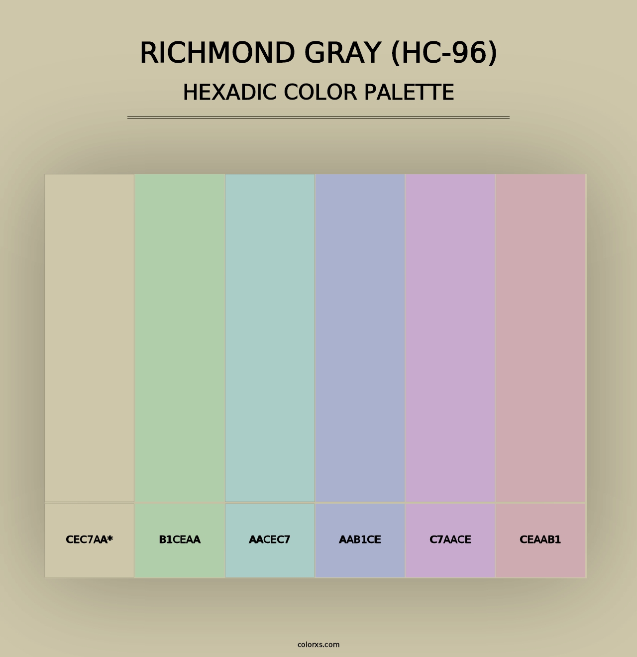 Richmond Gray (HC-96) - Hexadic Color Palette