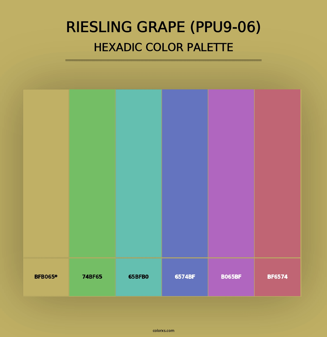 Riesling Grape (PPU9-06) - Hexadic Color Palette