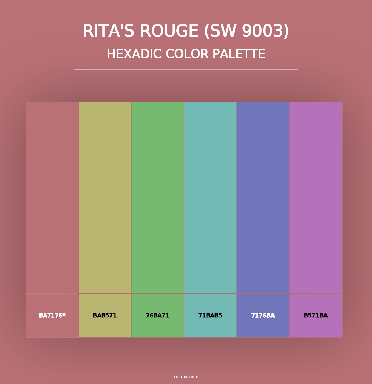 Rita's Rouge (SW 9003) - Hexadic Color Palette