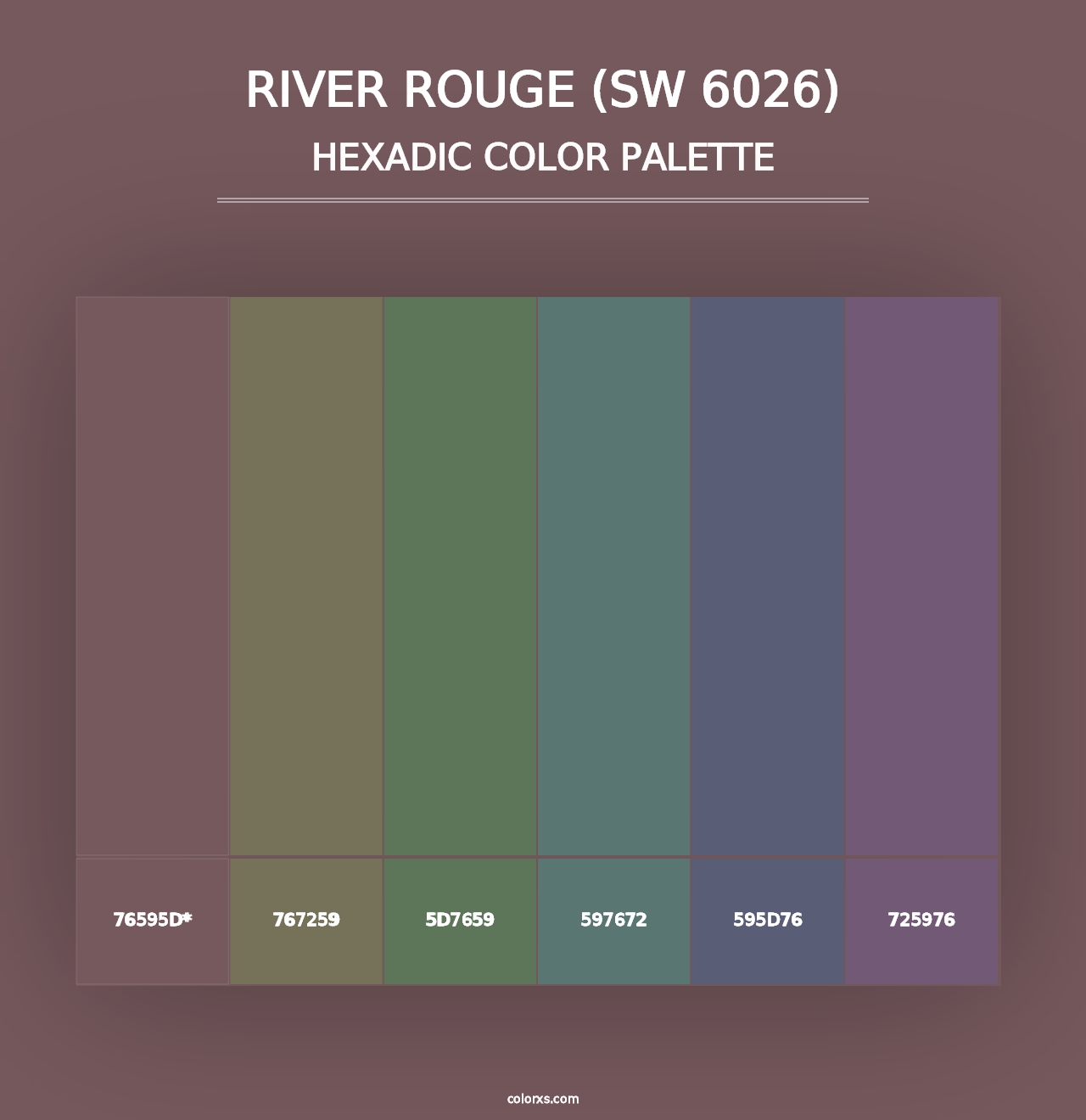 River Rouge (SW 6026) - Hexadic Color Palette