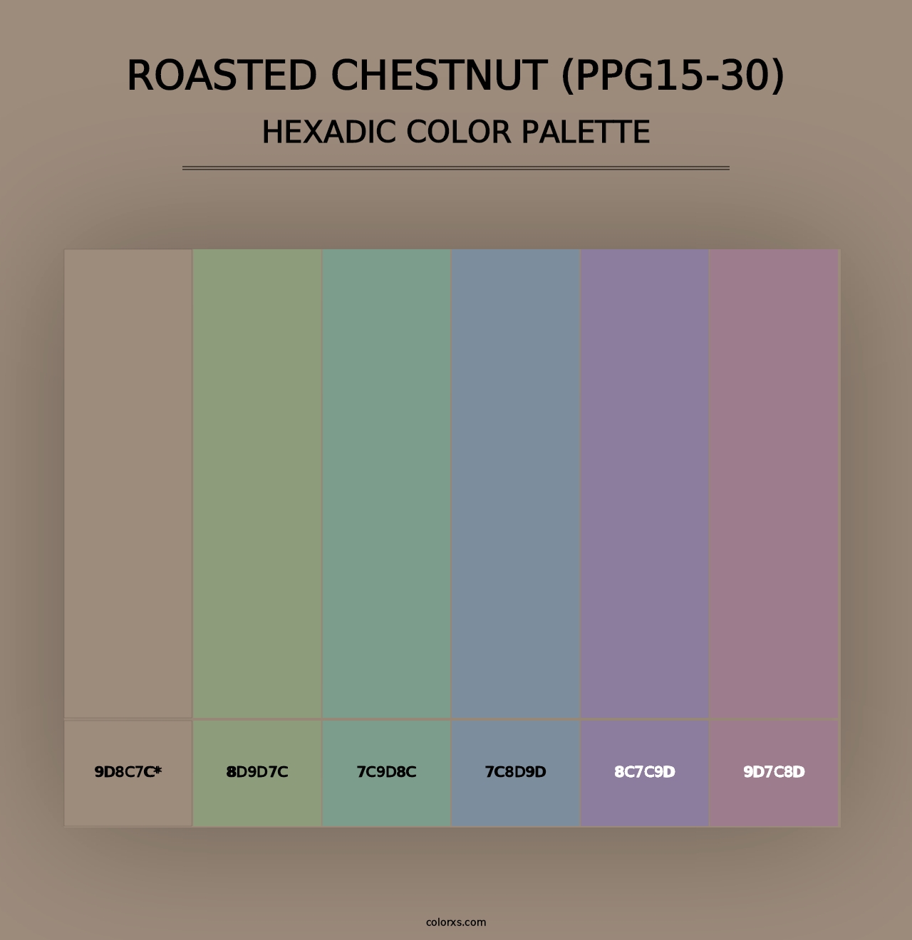 Roasted Chestnut (PPG15-30) - Hexadic Color Palette