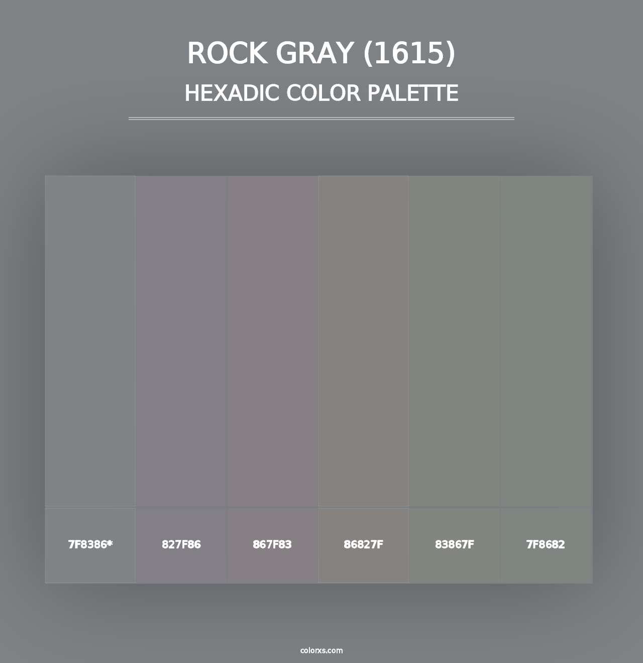 Rock Gray (1615) - Hexadic Color Palette