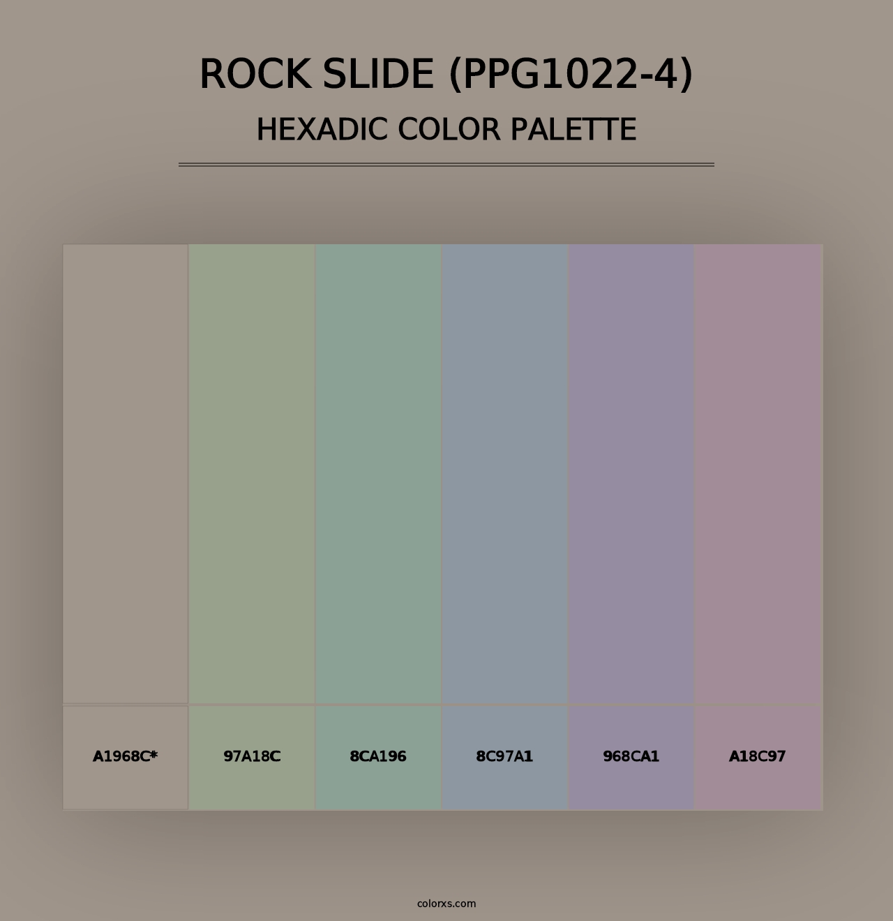 Rock Slide (PPG1022-4) - Hexadic Color Palette