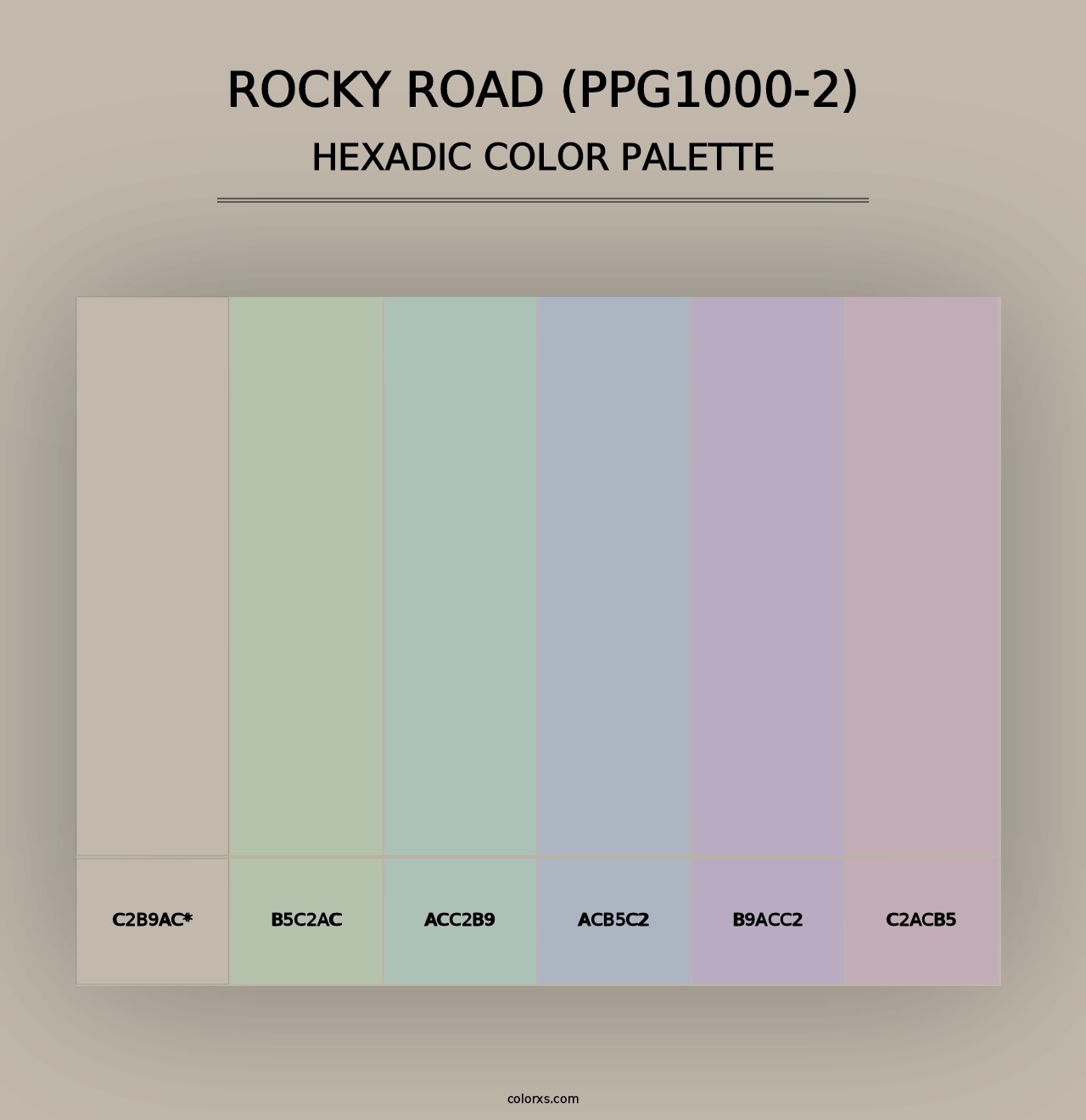 Rocky Road (PPG1000-2) - Hexadic Color Palette