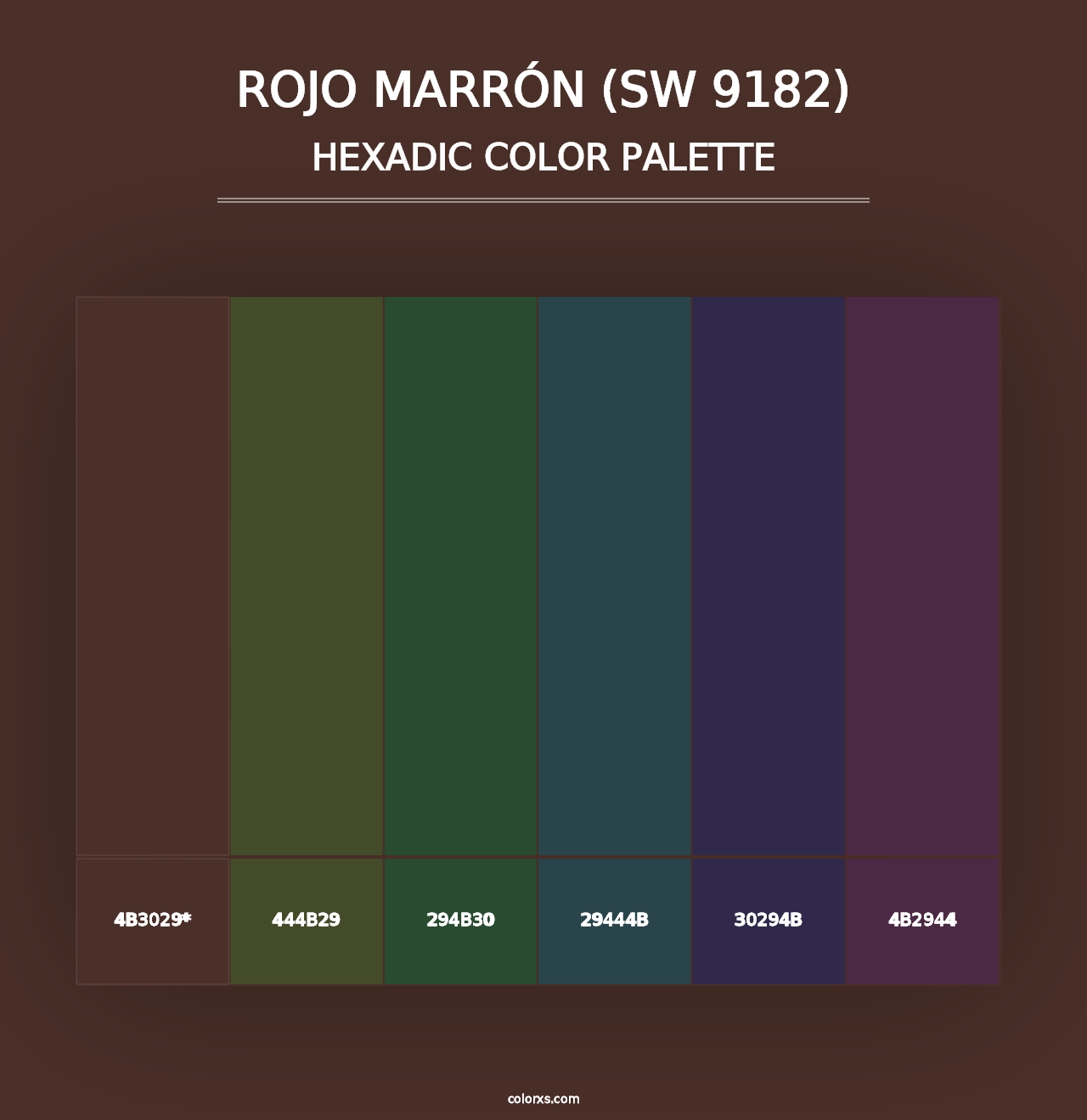 Rojo Marrón (SW 9182) - Hexadic Color Palette