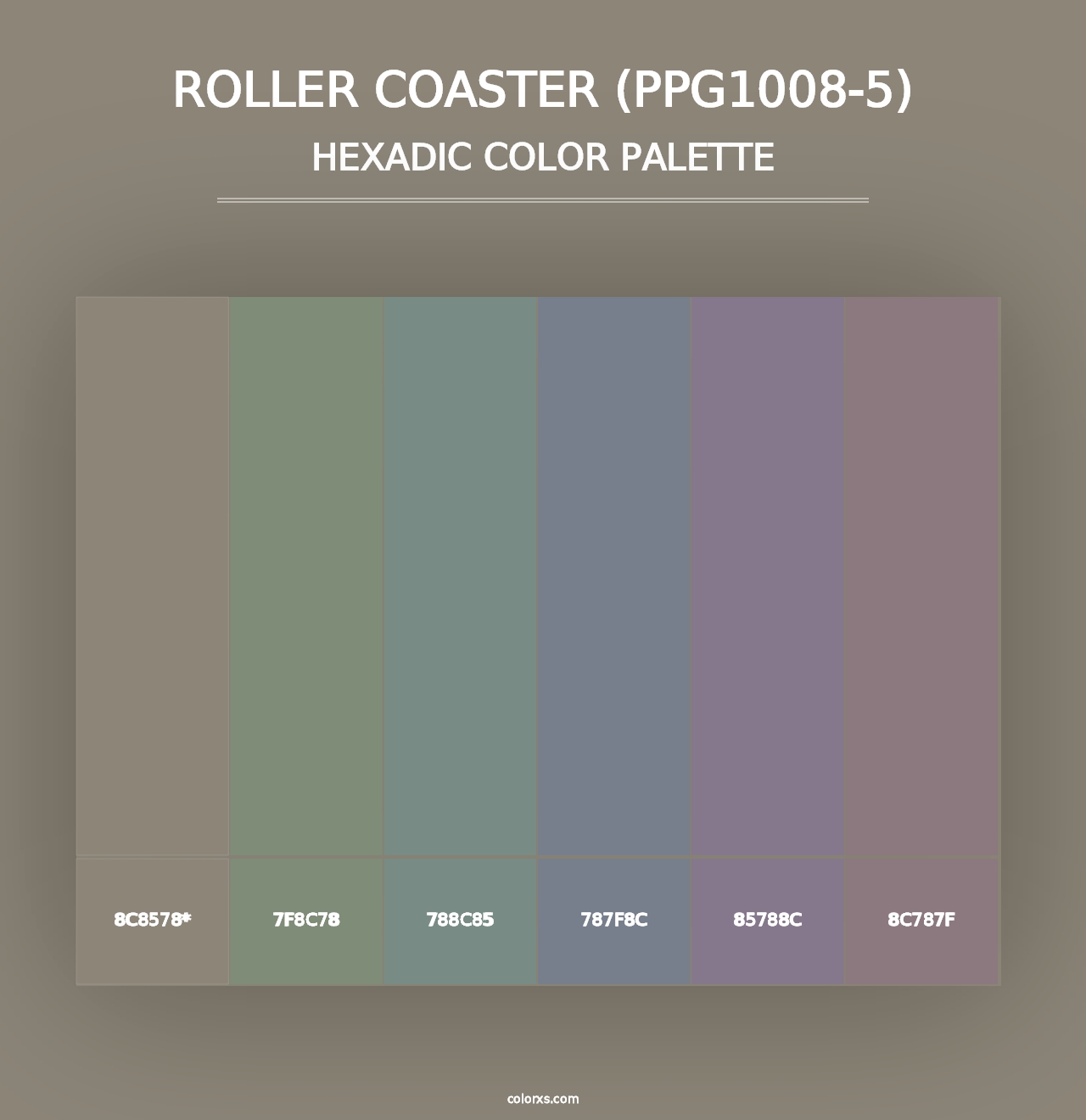 Roller Coaster (PPG1008-5) - Hexadic Color Palette