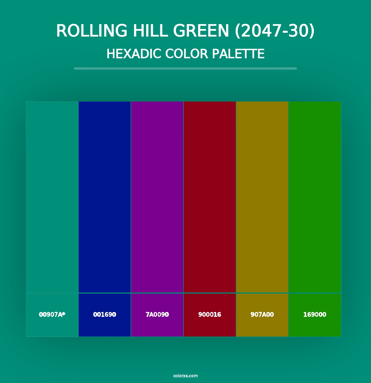 Rolling Hill Green (2047-30) - Hexadic Color Palette