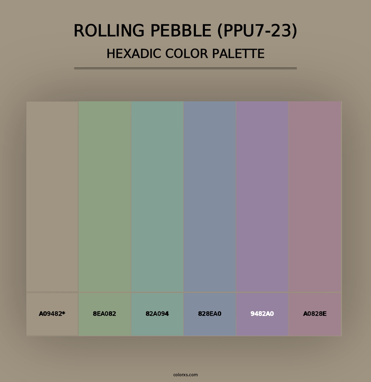 Rolling Pebble (PPU7-23) - Hexadic Color Palette