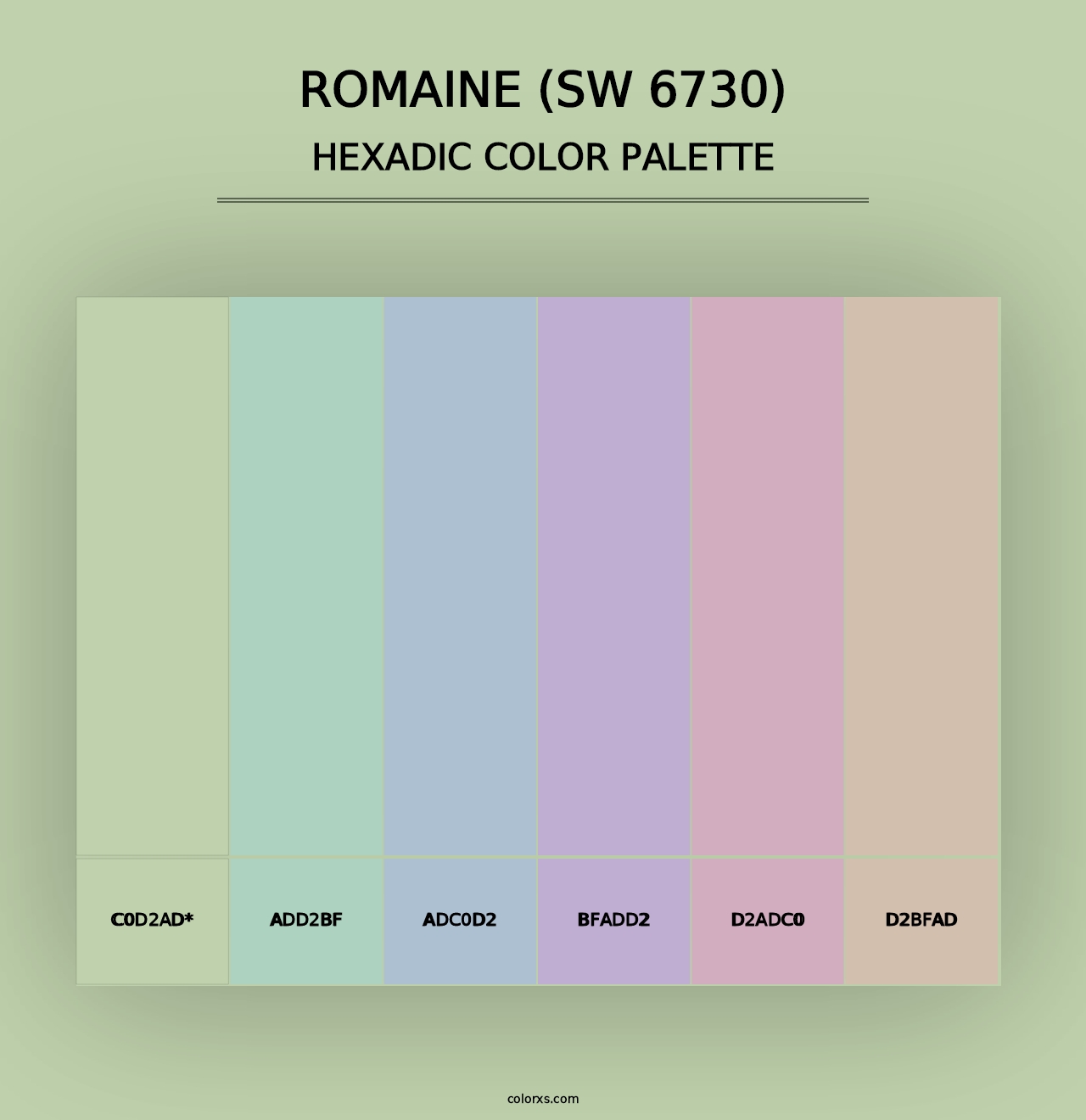 Romaine (SW 6730) - Hexadic Color Palette