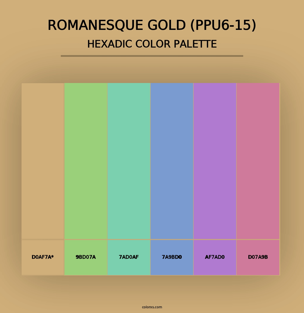 Romanesque Gold (PPU6-15) - Hexadic Color Palette