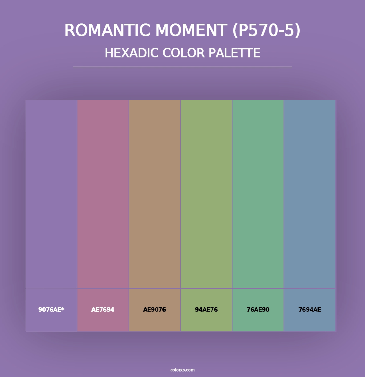 Romantic Moment (P570-5) - Hexadic Color Palette