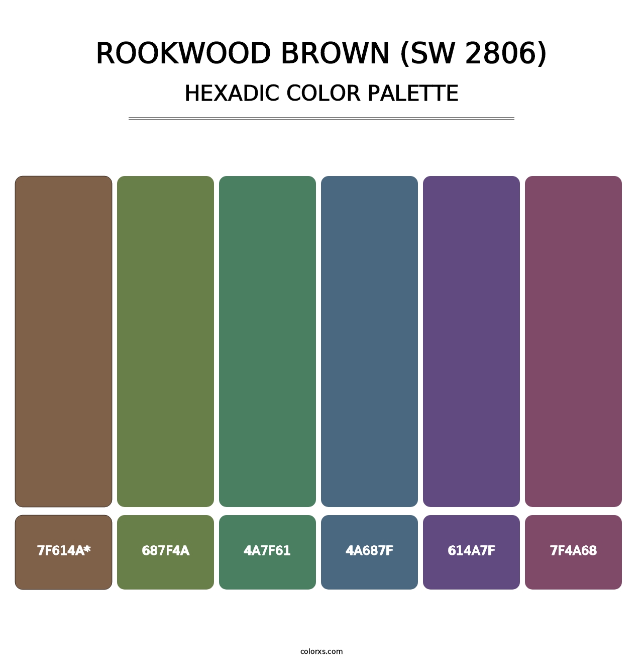 Rookwood Brown (SW 2806) - Hexadic Color Palette