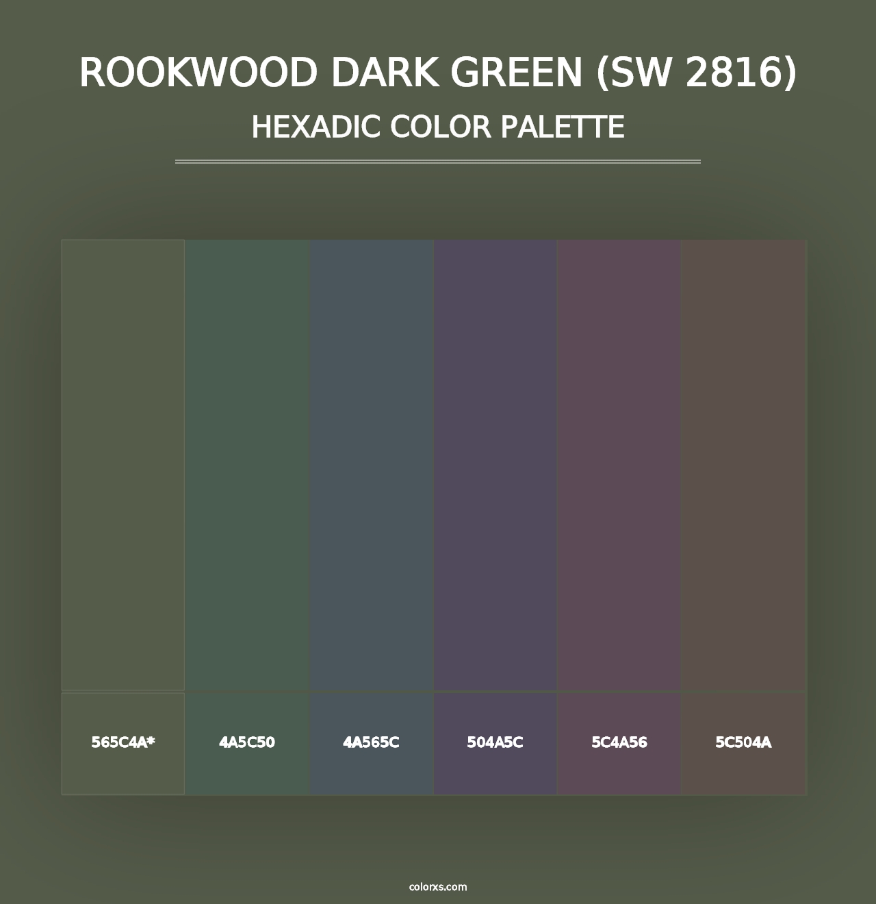 Rookwood Dark Green (SW 2816) - Hexadic Color Palette