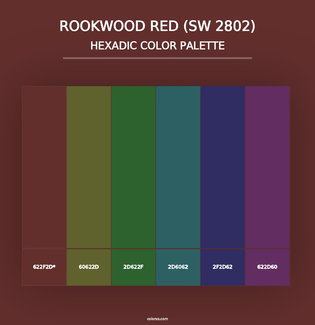 Rookwood Red (SW 2802) - Hexadic Color Palette