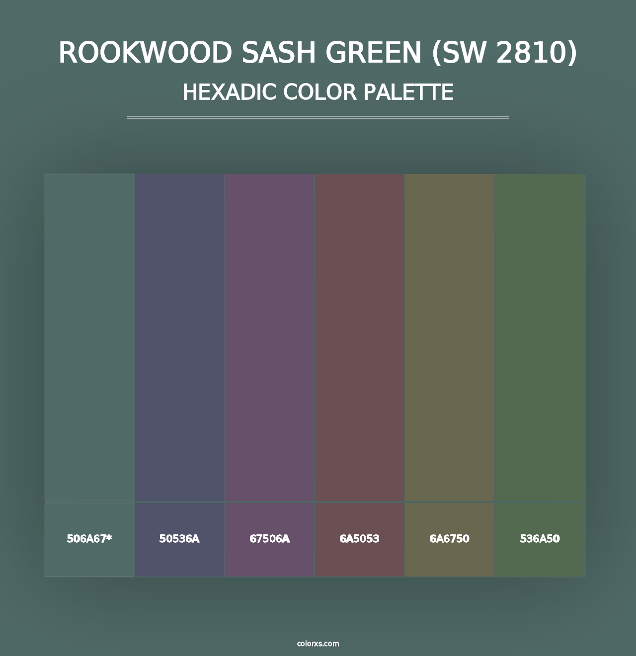 Rookwood Sash Green (SW 2810) - Hexadic Color Palette